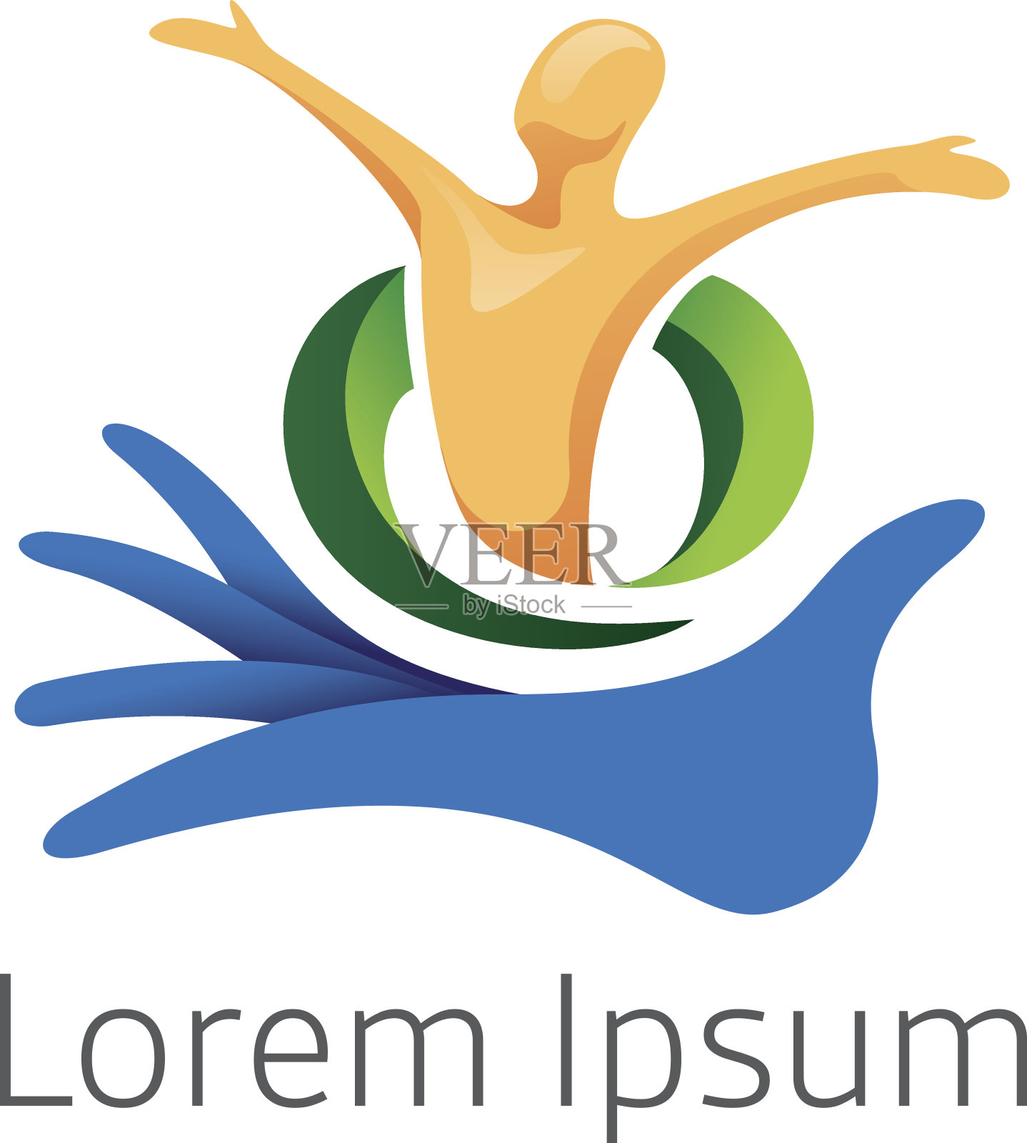 图标，标志，有手臂的人举起一只手插画图片素材