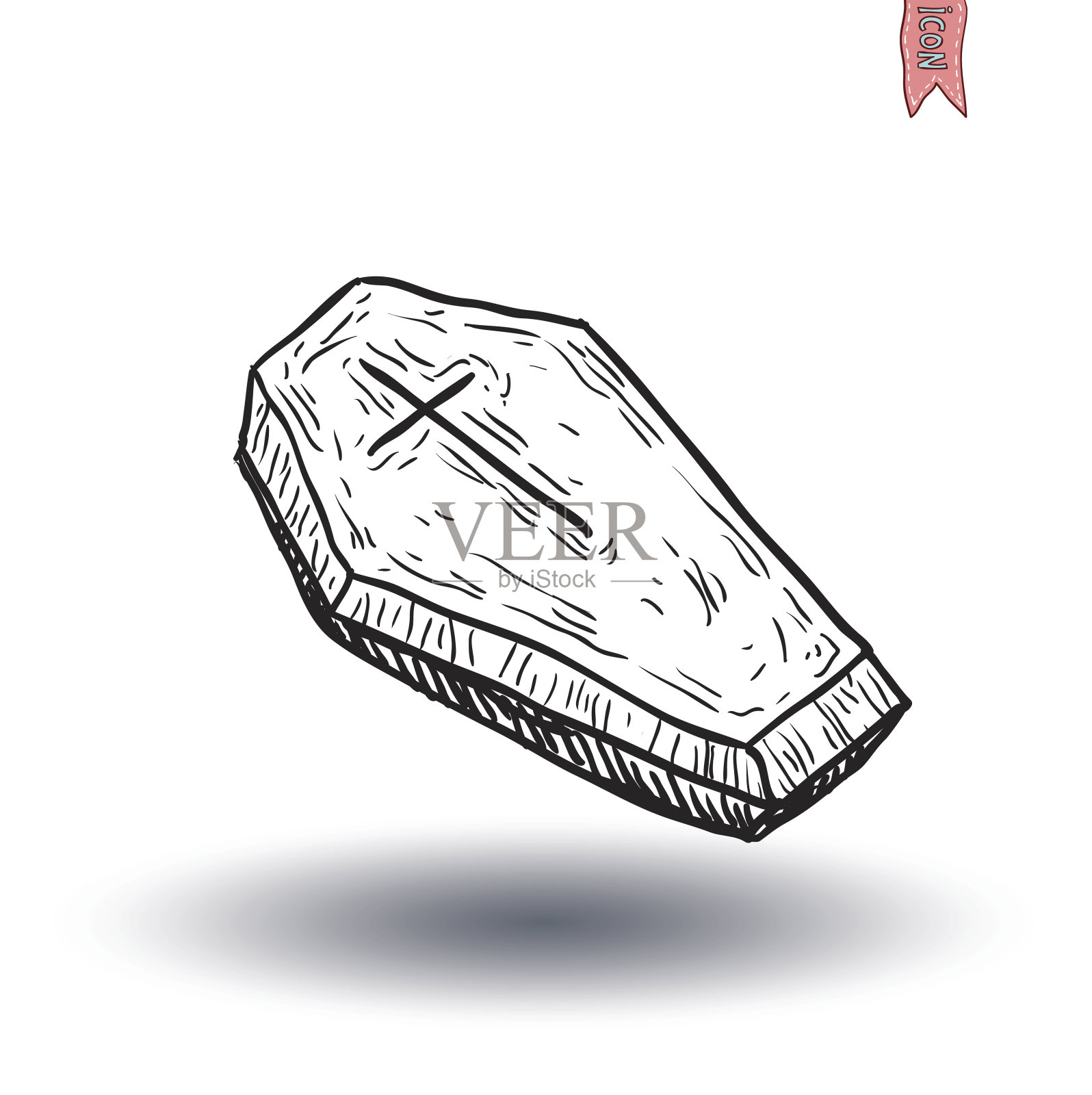 木制棺材。矢量插图。插画图片素材