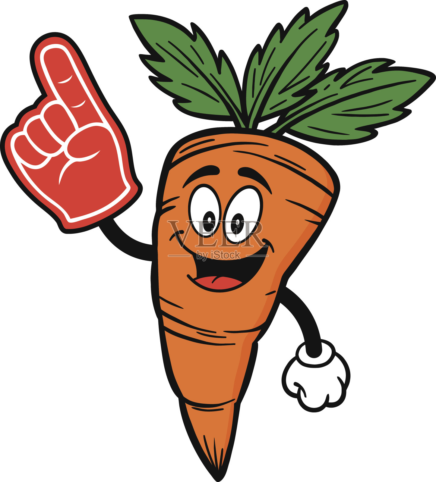 泡沫手指胡萝卜设计元素图片