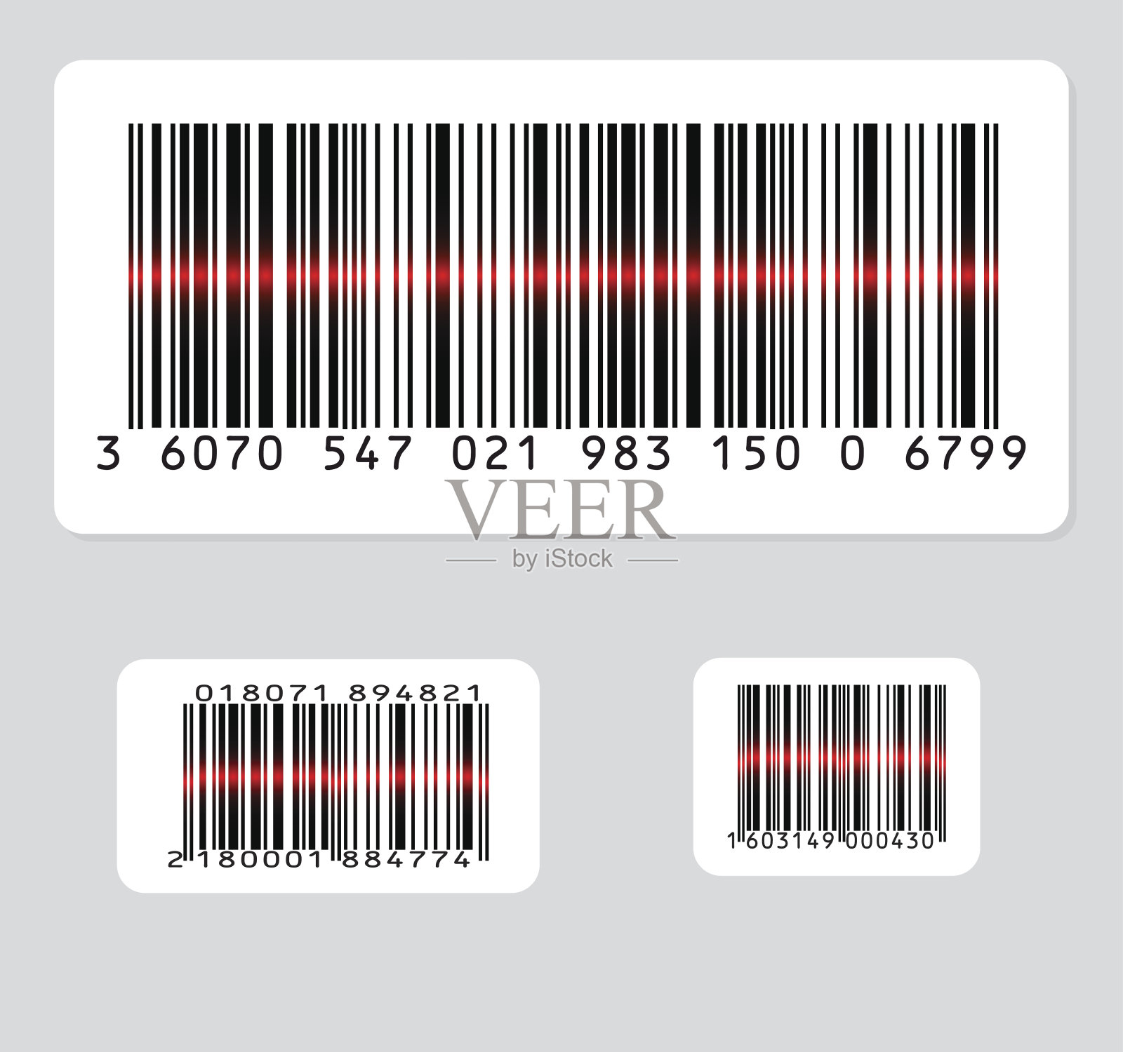 三条码一套插画图片素材