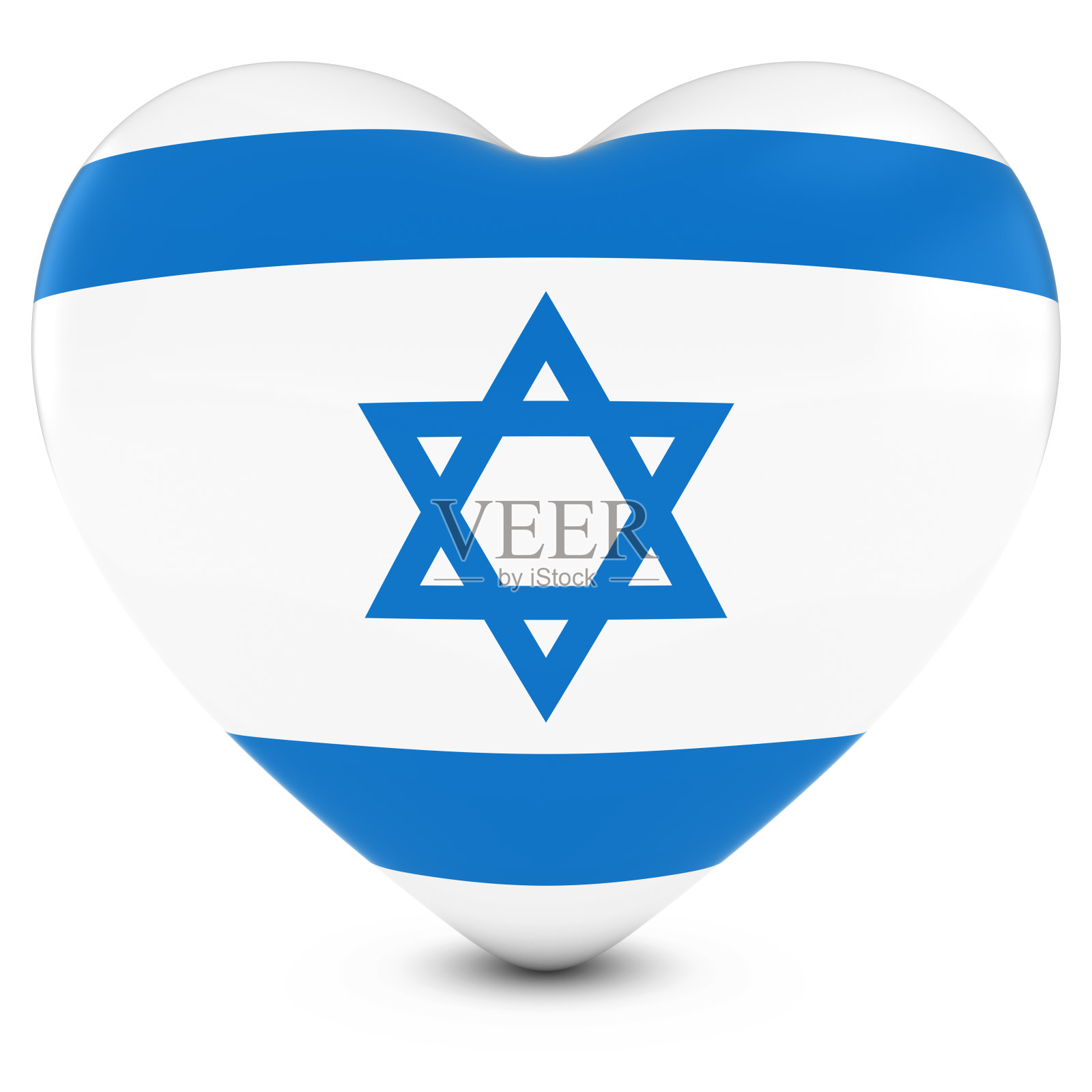 爱以色列概念图：以国旗为纹理的心照片摄影图片