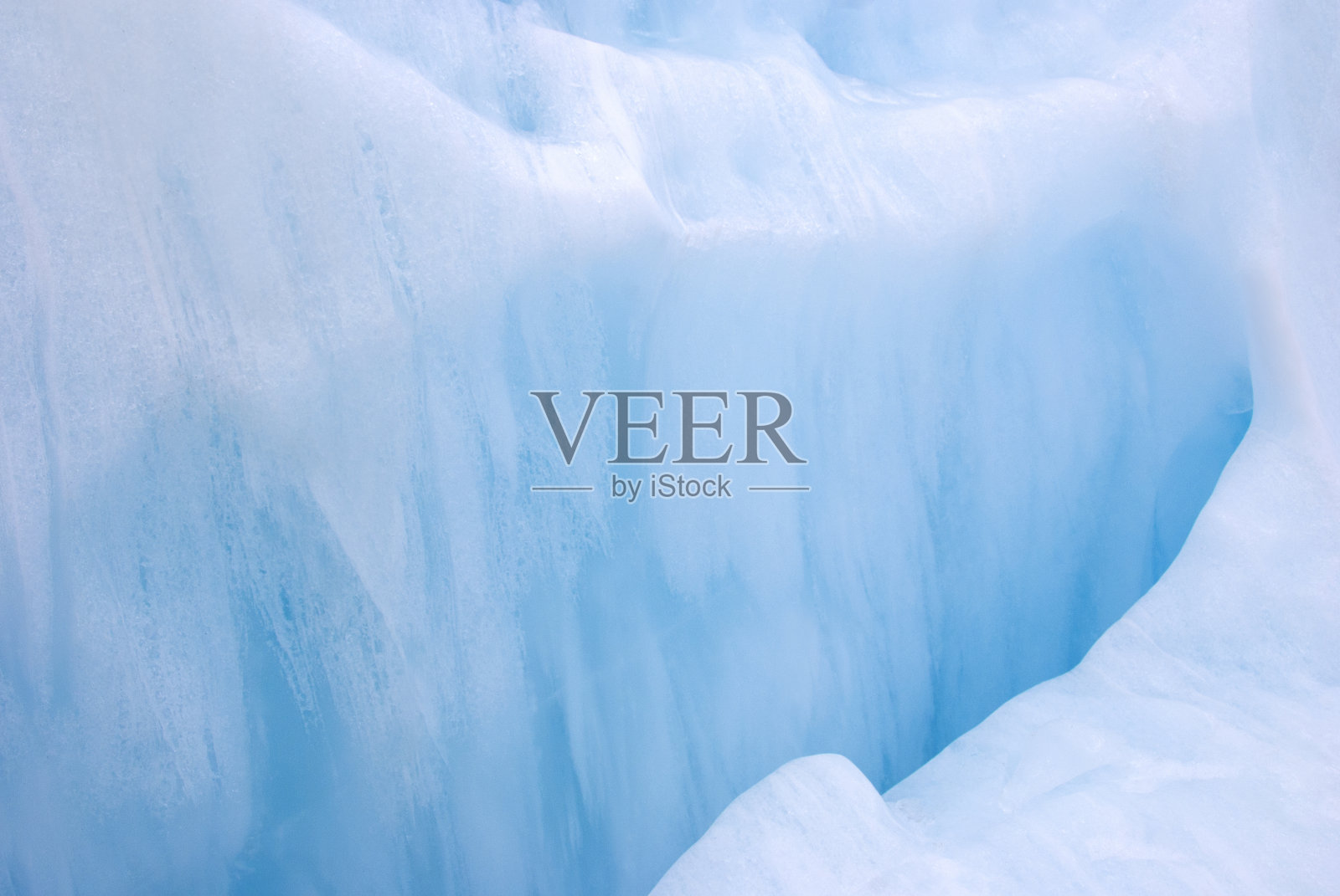 冰墙自然塌陷到冰川中照片摄影图片