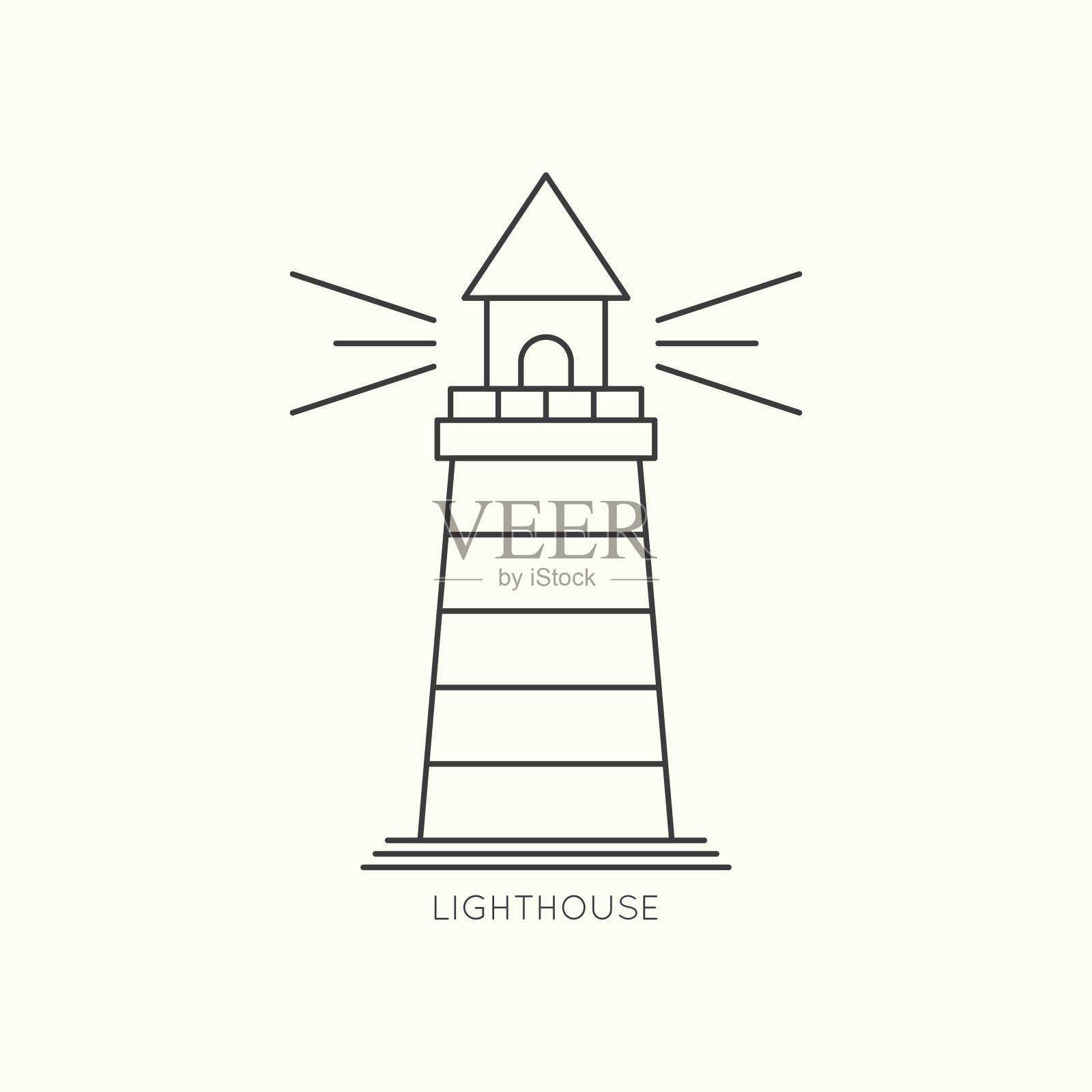 带有发光灯塔的抽象背景设计元素图片