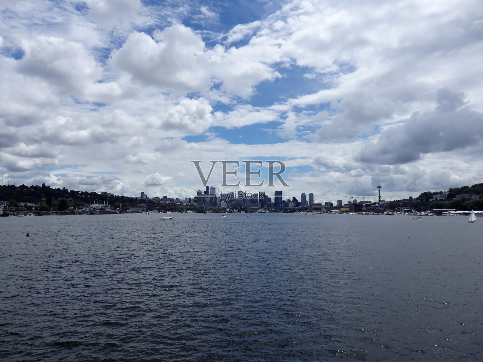 联合湖和西雅图城市景观照片摄影图片