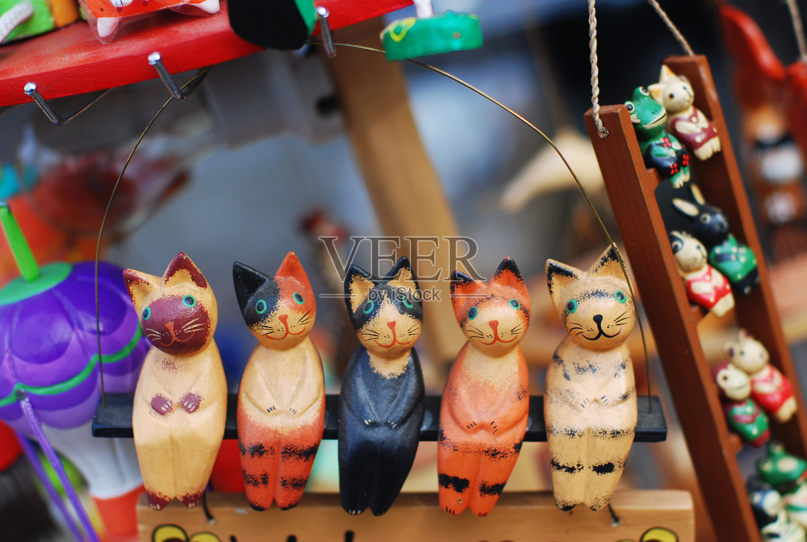 猫在荡秋千。照片摄影图片