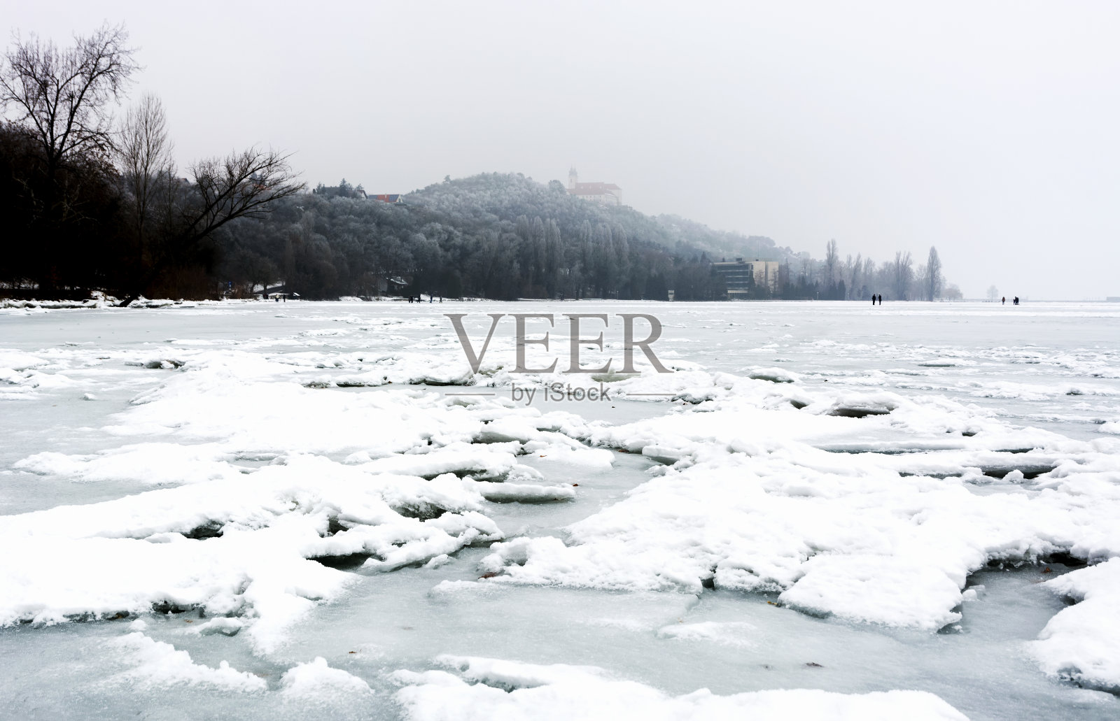 巴拉顿湖的冬天照片摄影图片