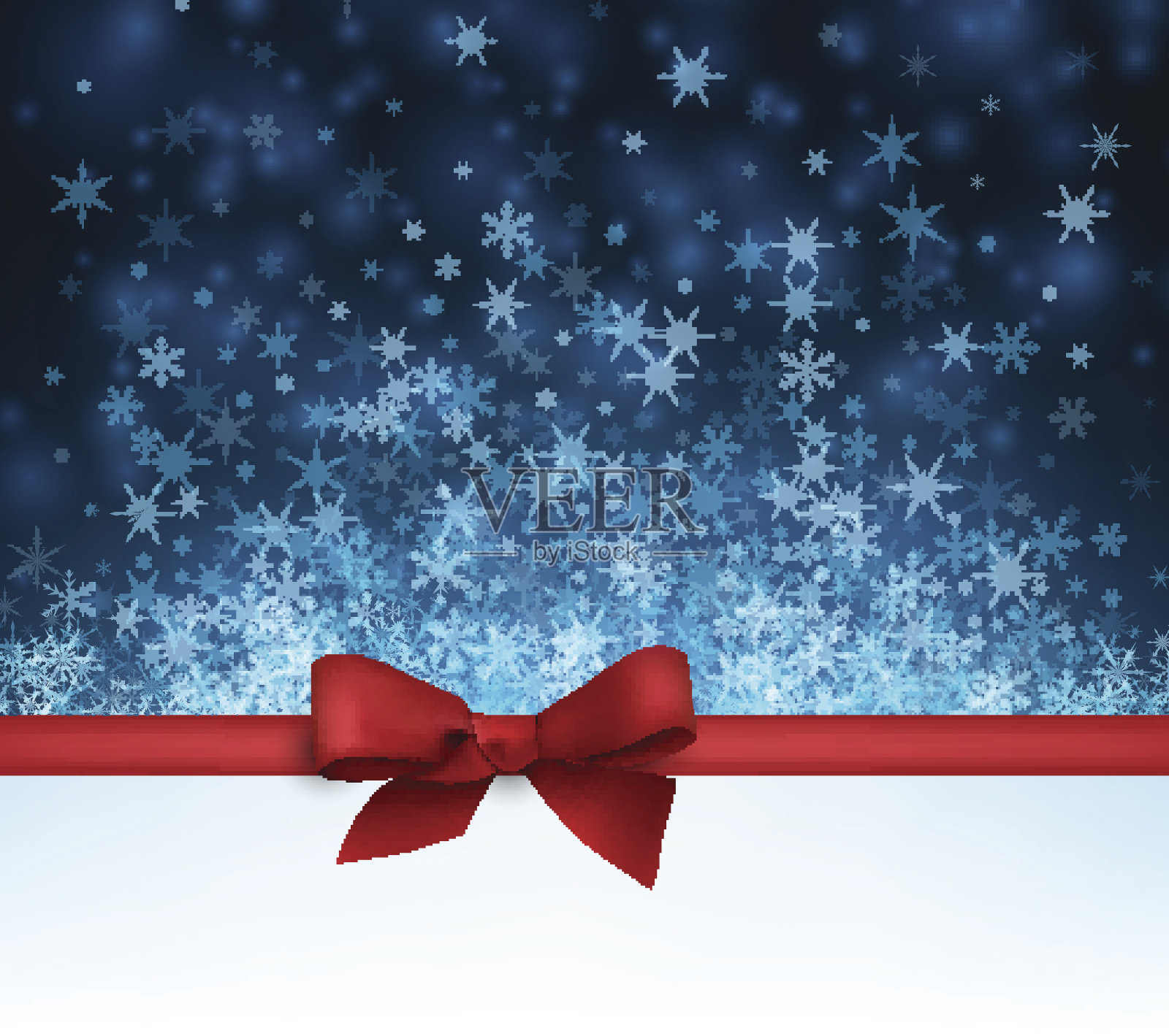 冬季背景与红色蝴蝶结。插画图片素材