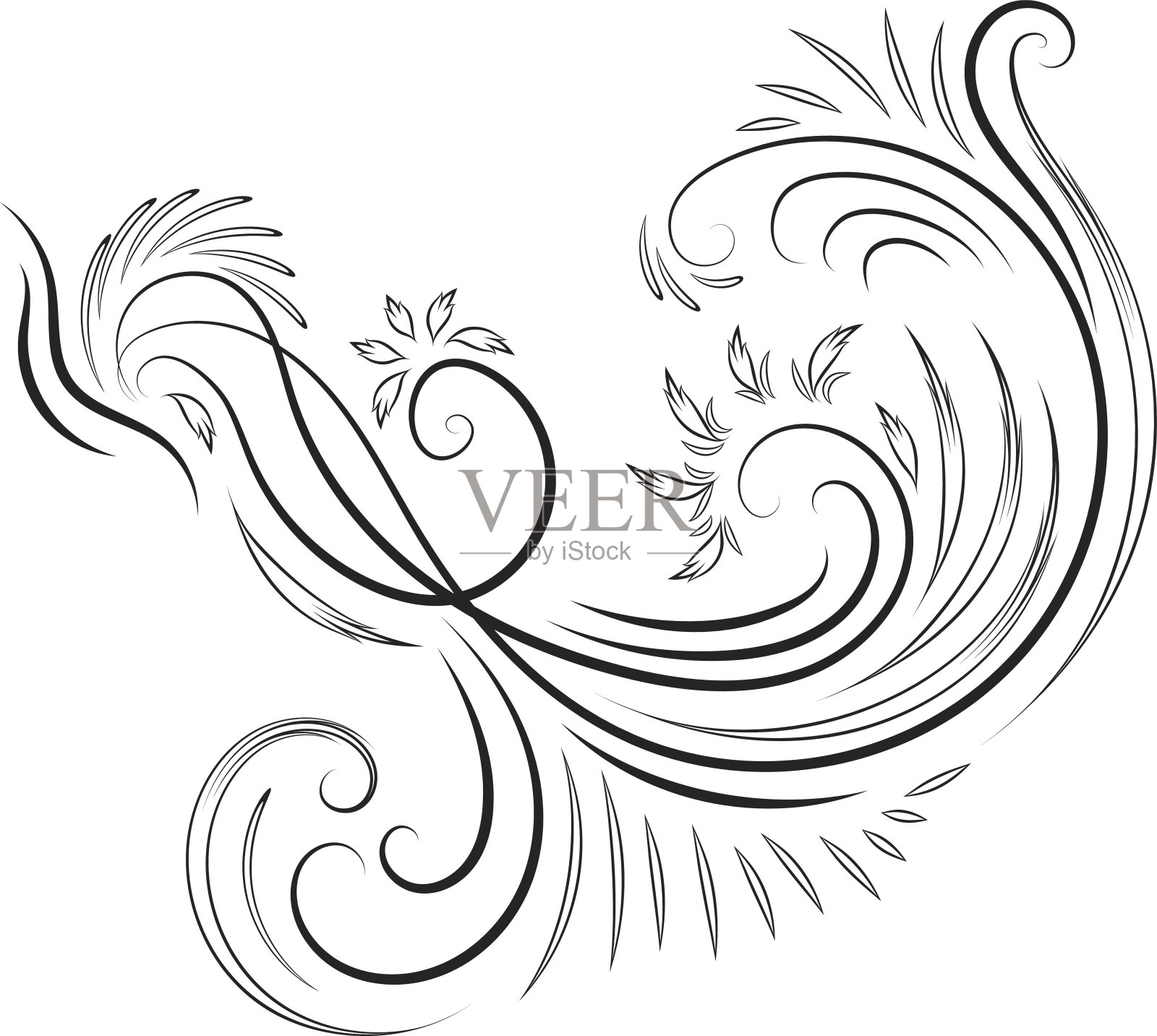 经典墨漩点缀设计元素图片