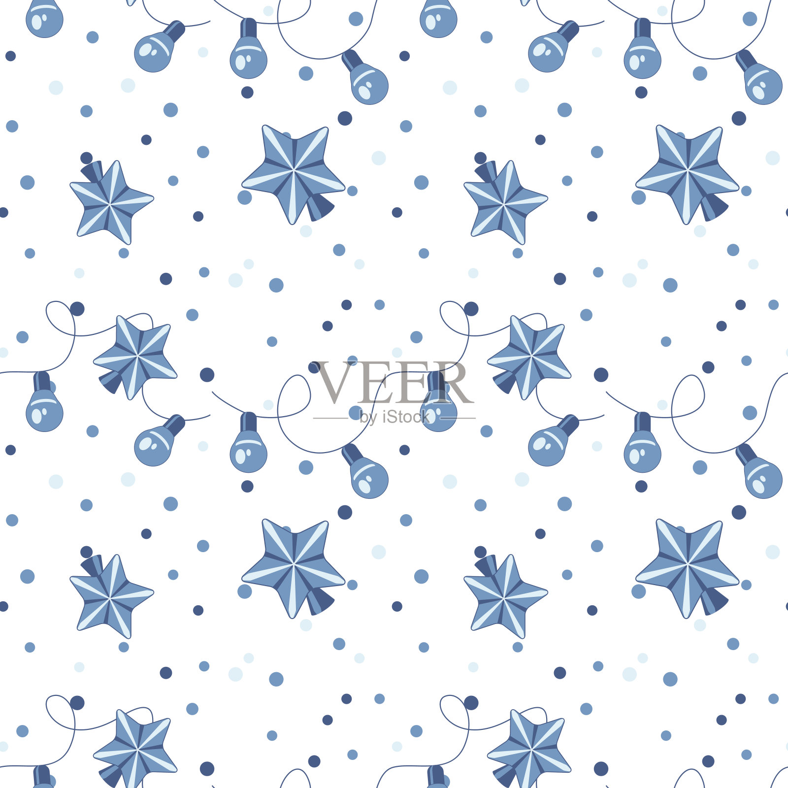 圣诞灯模式插画图片素材