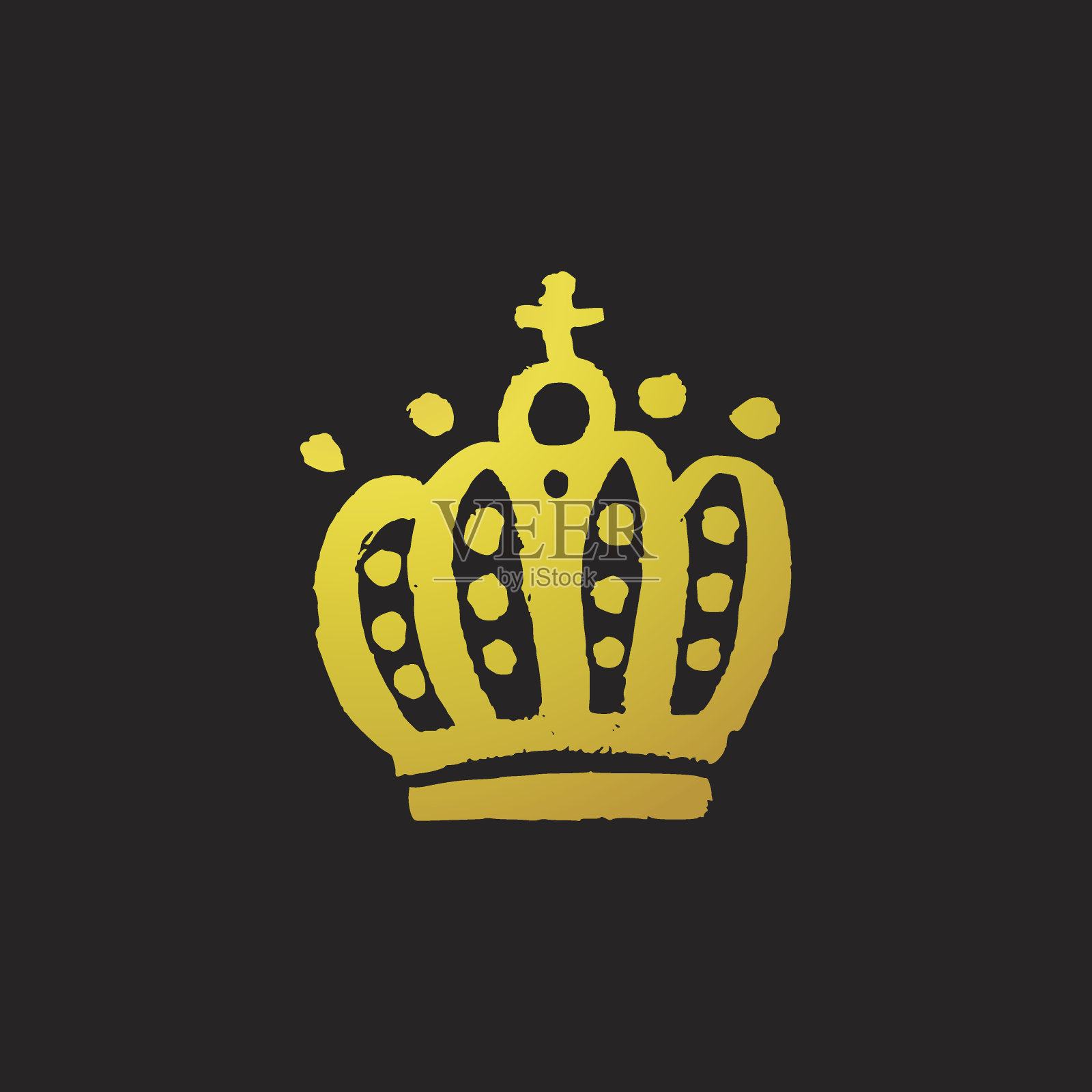 手绘皇冠图标插画图片素材