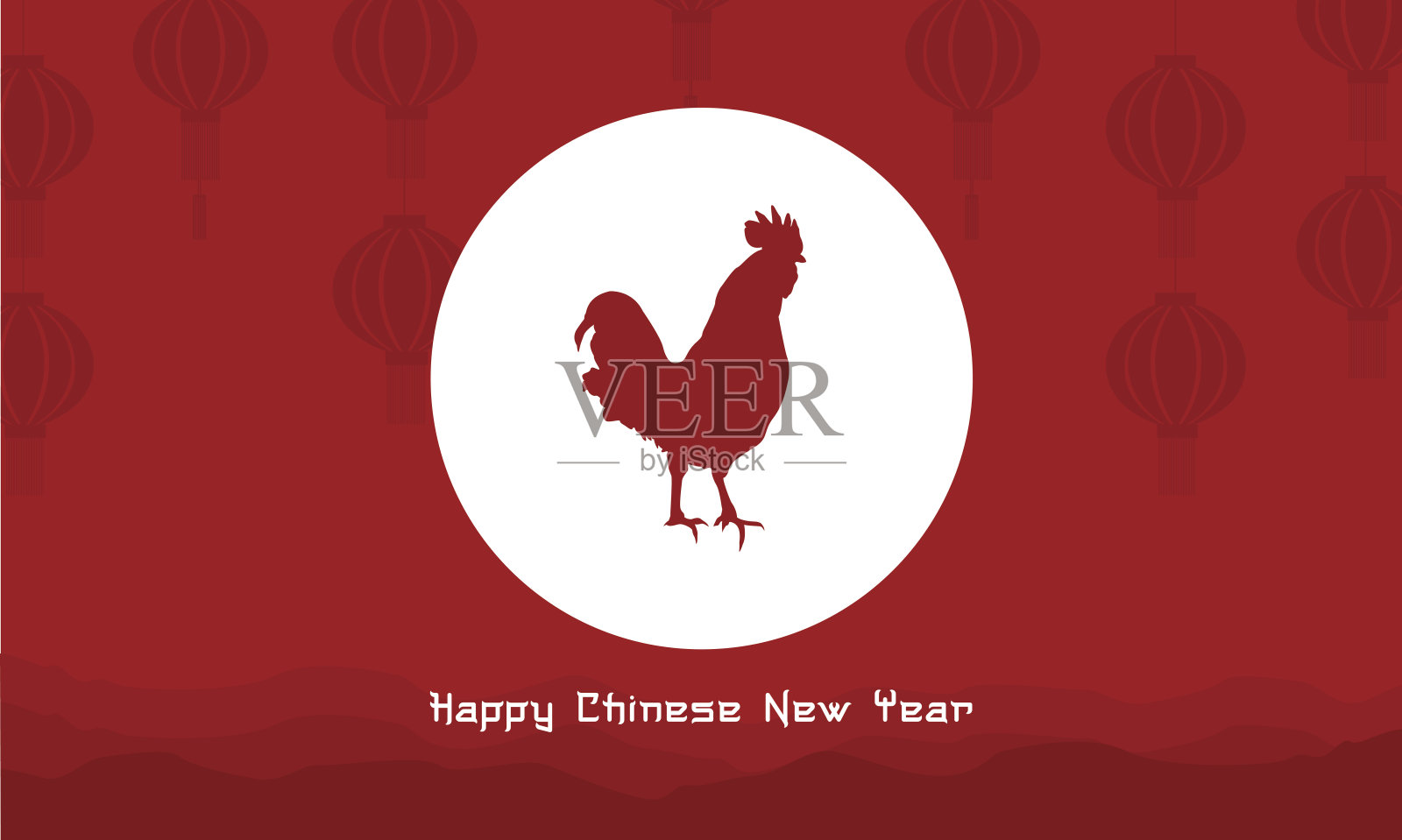 鸡的中国主题背景插画图片素材