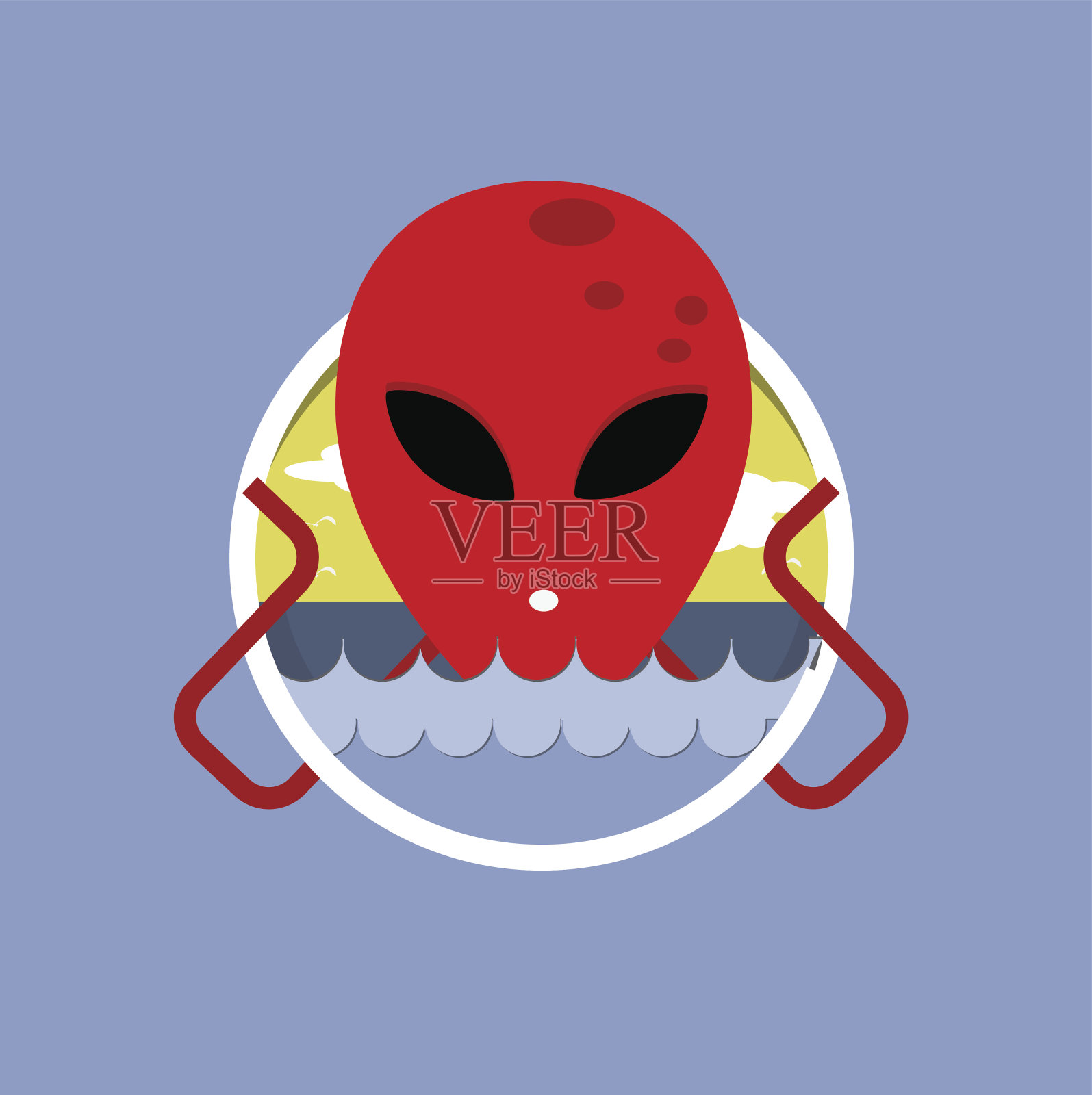 矢量平海怪物在水中插画图片素材