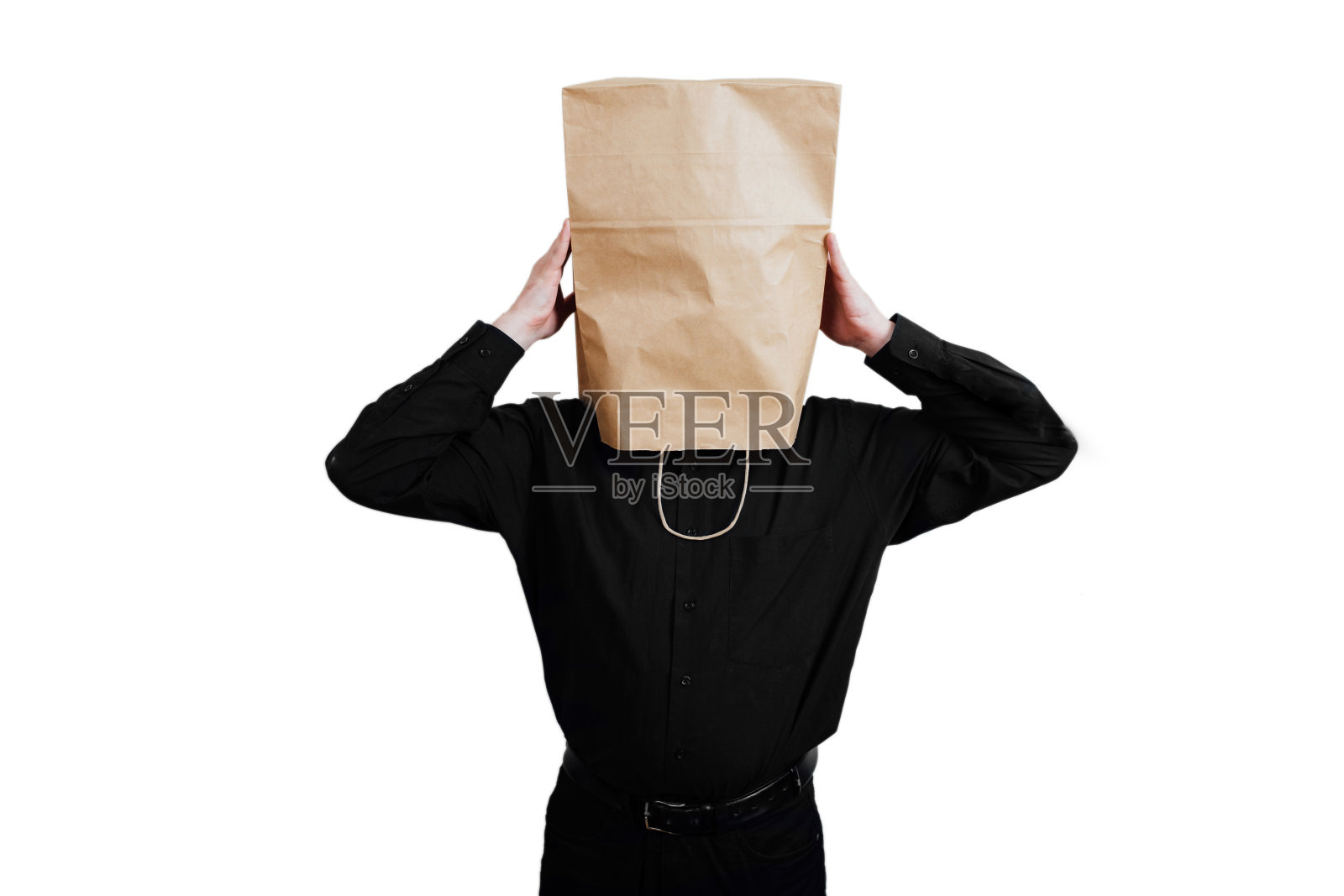 一个红胡子秃顶男子的肖像。白色的孤立照片摄影图片