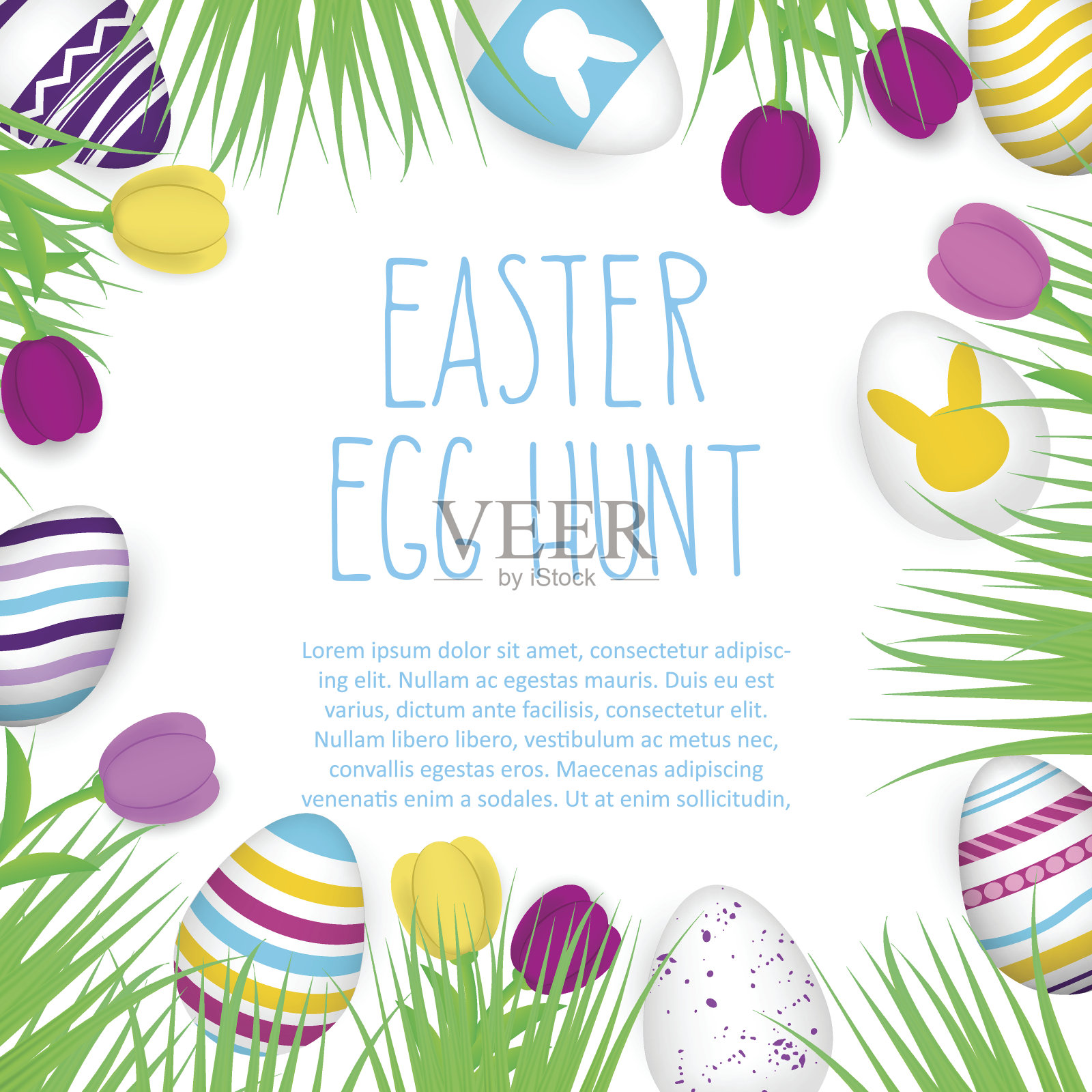 寻找复活节彩蛋的海报。手绘的迹象。粗略的看。插画图片素材