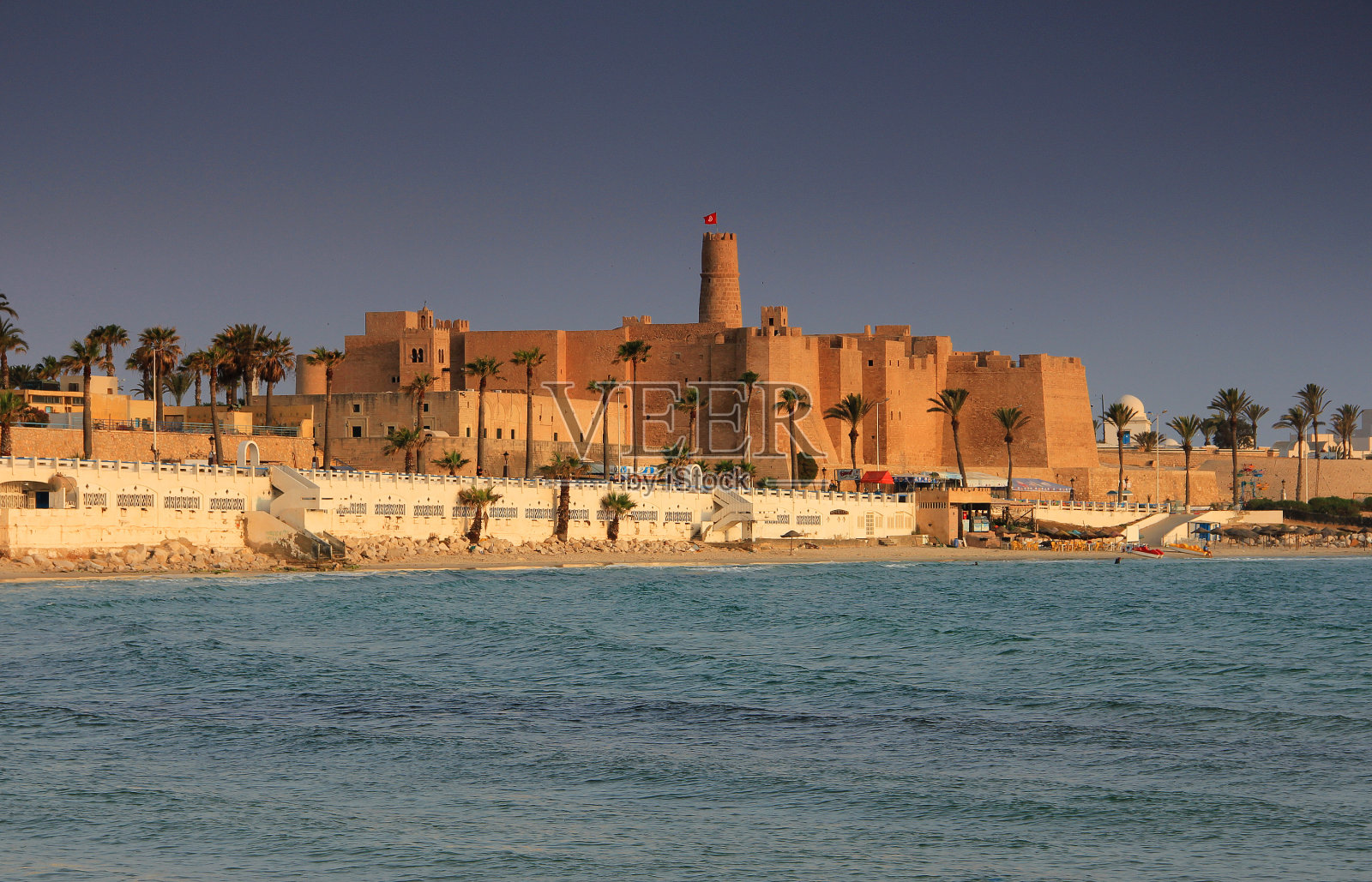 突尼斯Monastir的Ribat。照片摄影图片