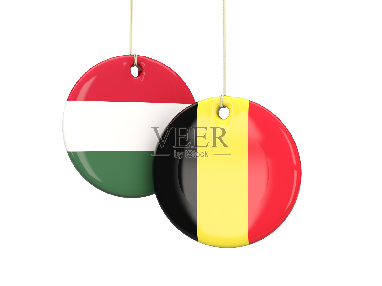 匈牙利和比利时足球队圆形标签照片摄影图片