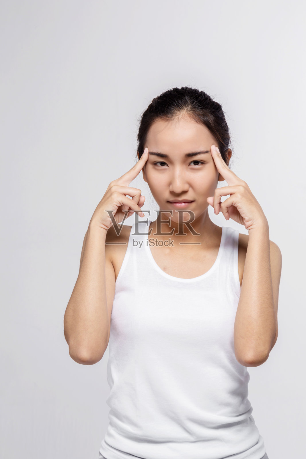 美丽女人的肖像。皮肤和面部护理理念照片摄影图片