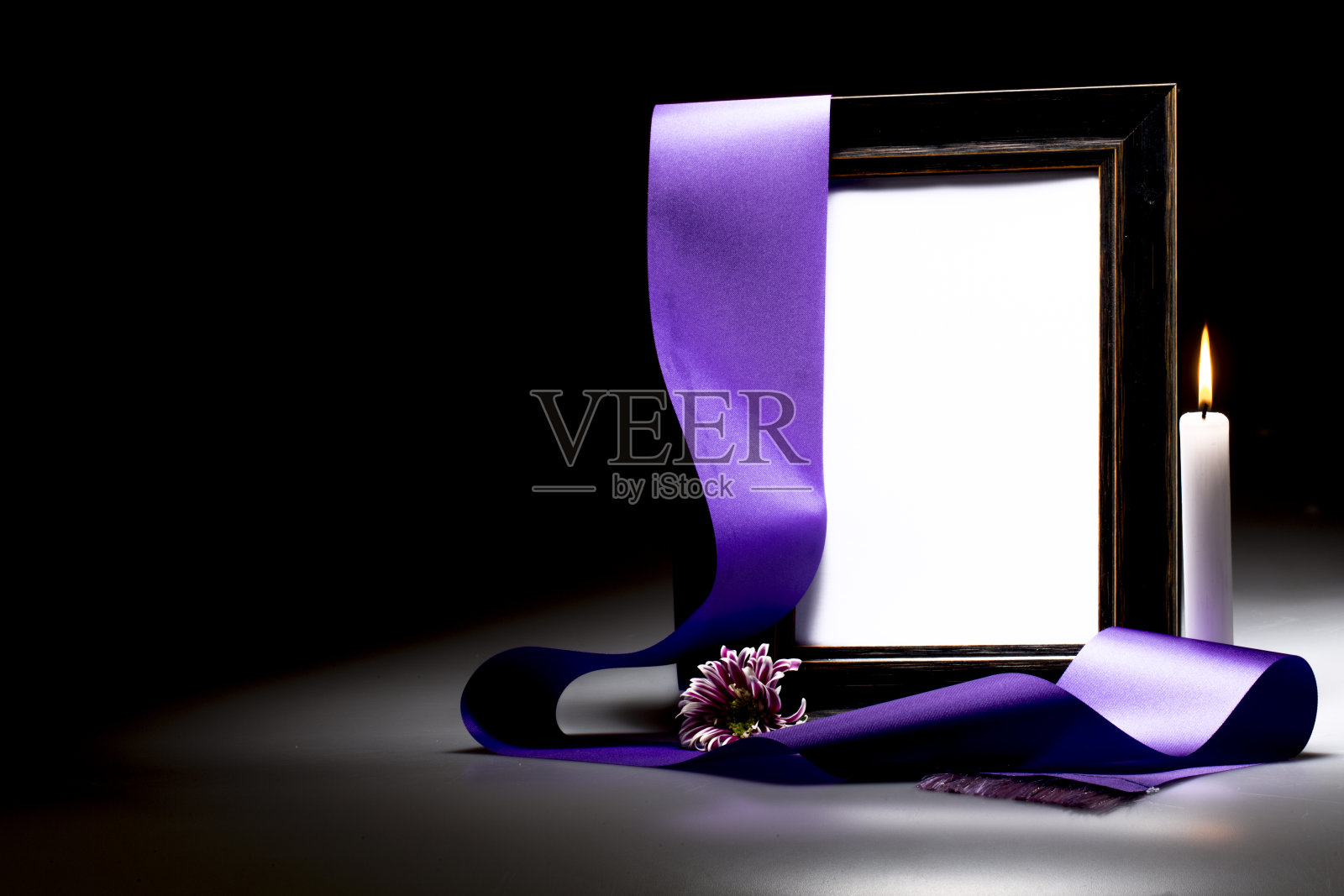 悼念卡的空白悼念框照片摄影图片