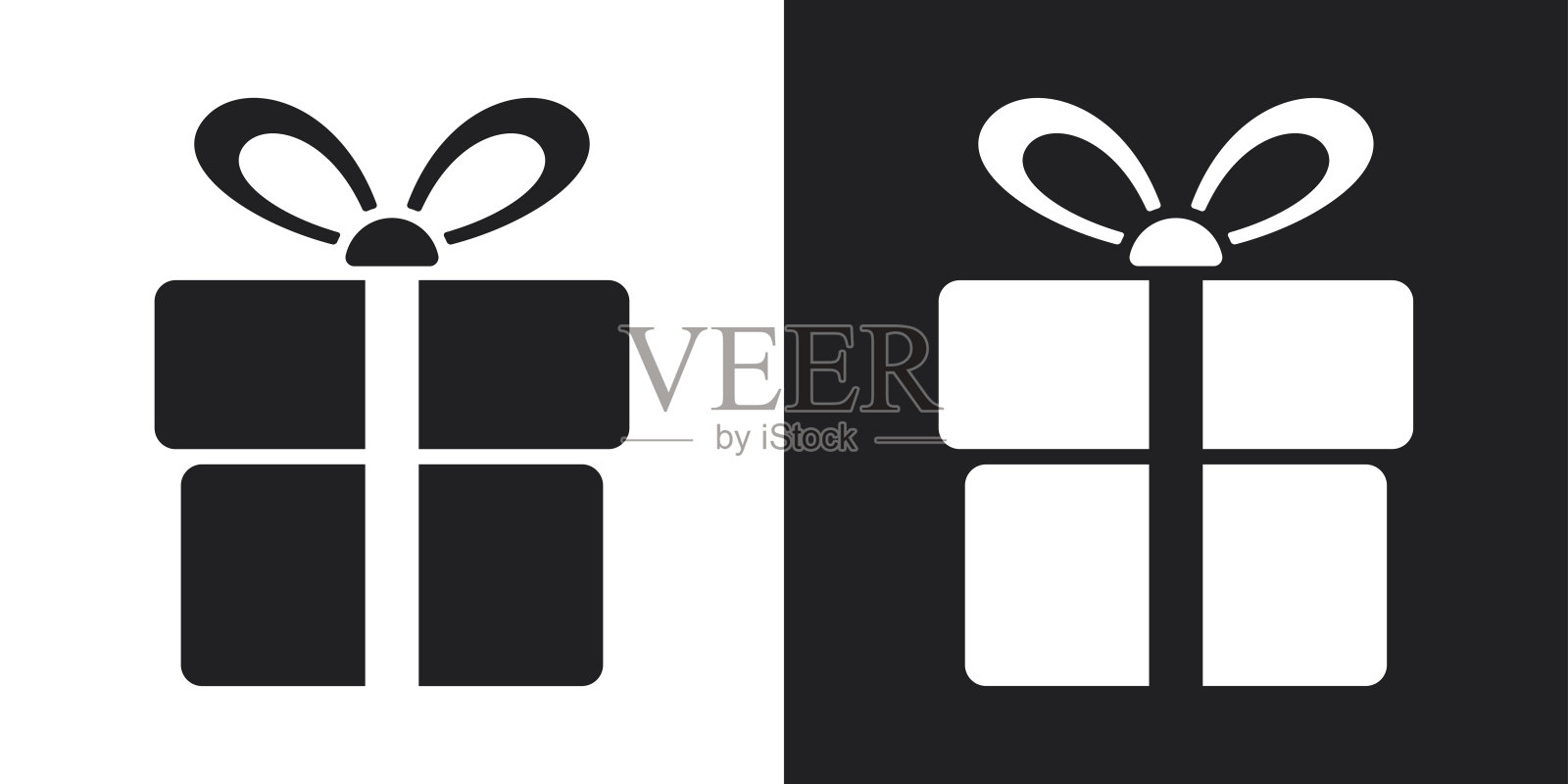 矢量礼盒图标。深浅不一的版本图标素材