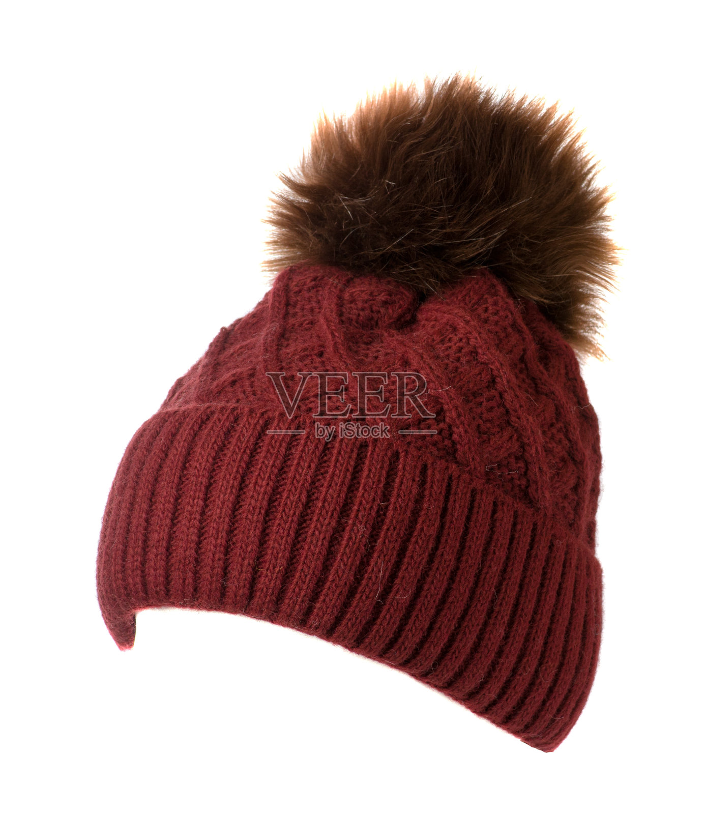 妇女针织帽孤立在白色背景。帽子盛况照片摄影图片