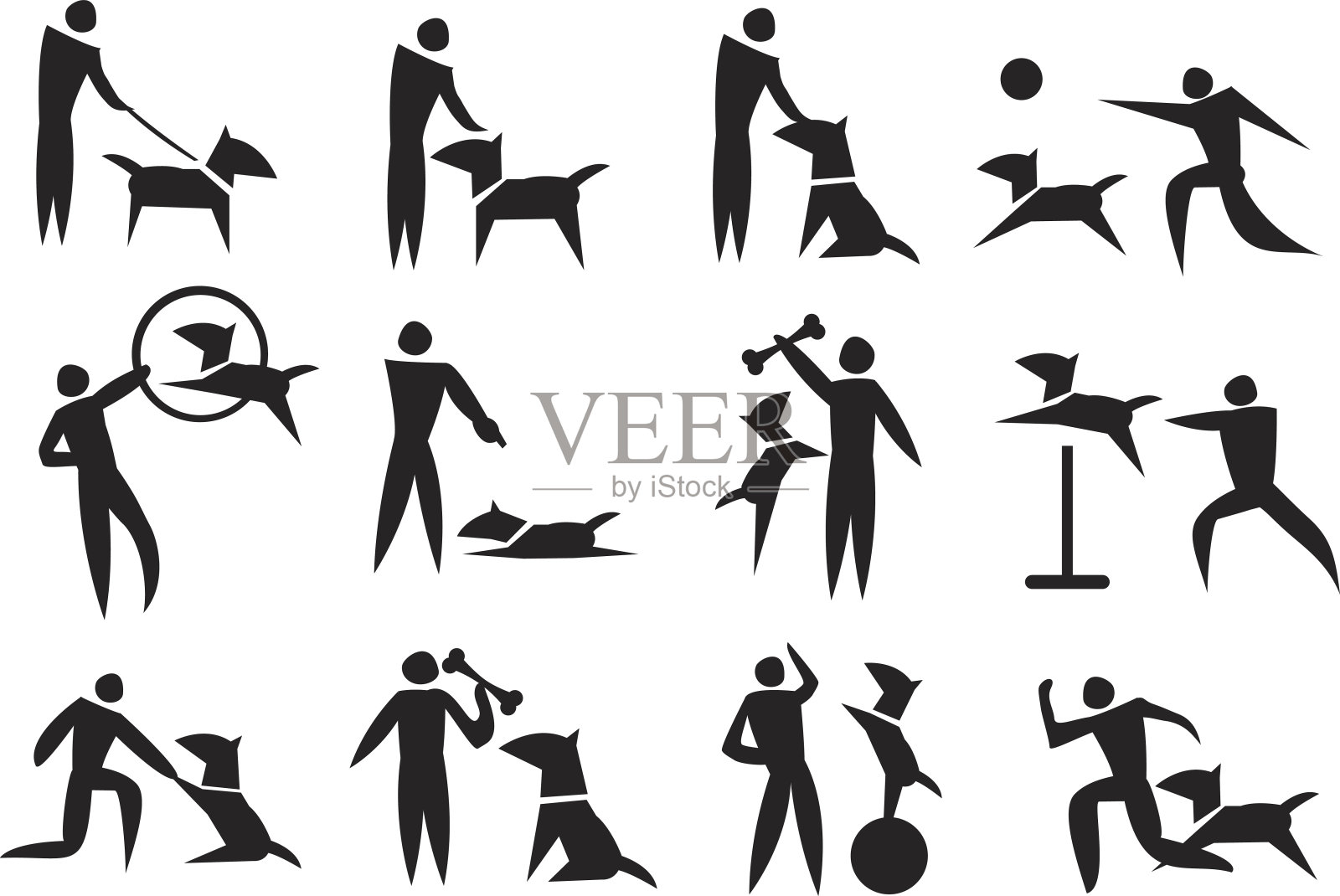 训狗矢量图标合集插画图片素材