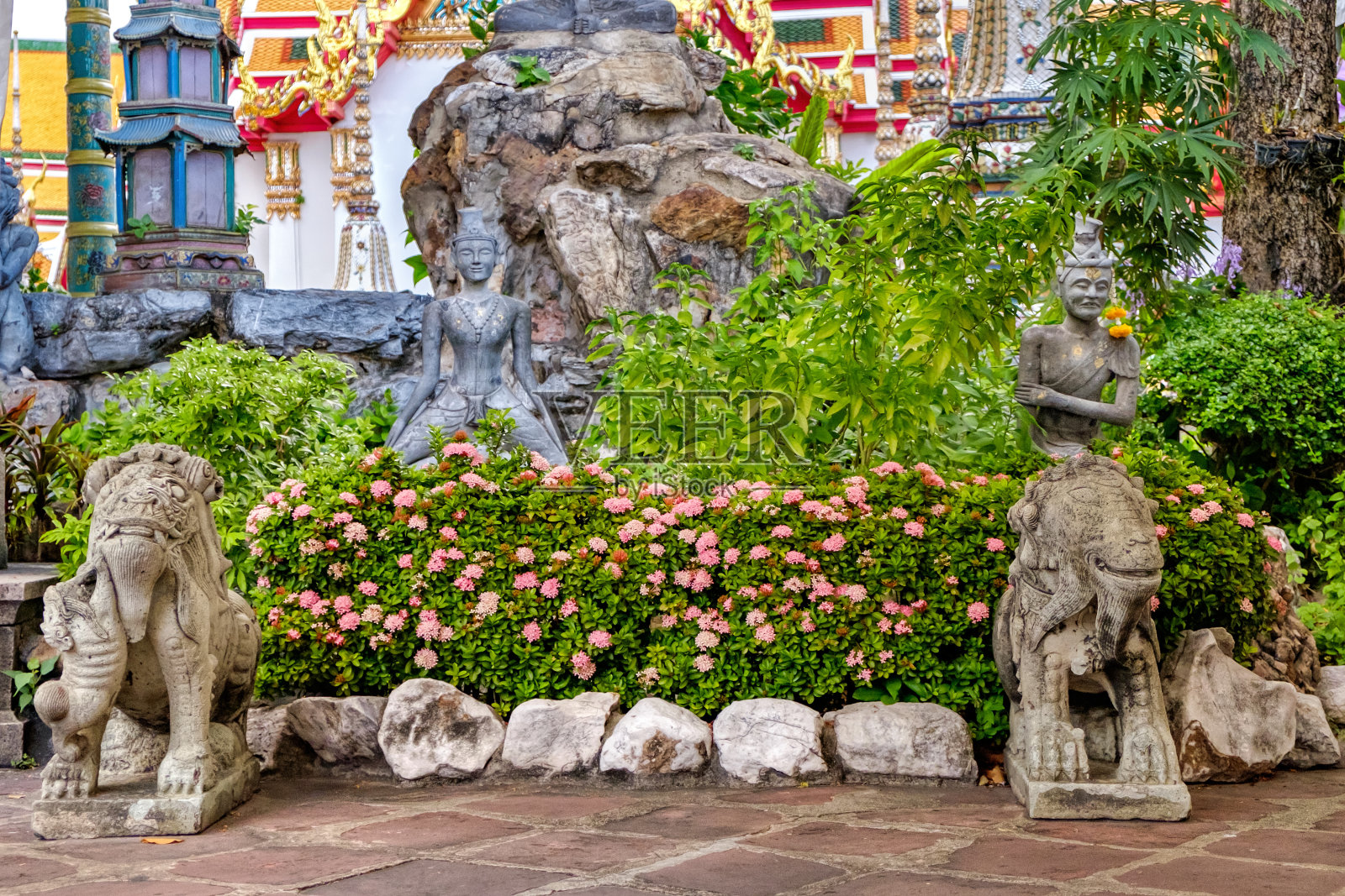泰国曼谷卧佛寺的建筑。照片摄影图片