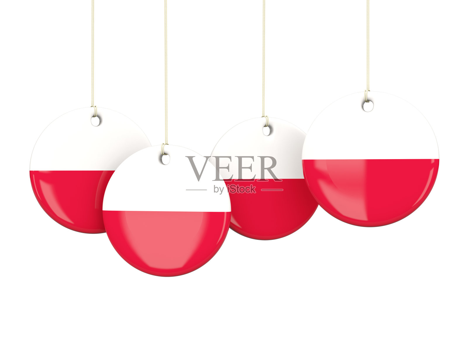 波兰国旗，圆形标签照片摄影图片