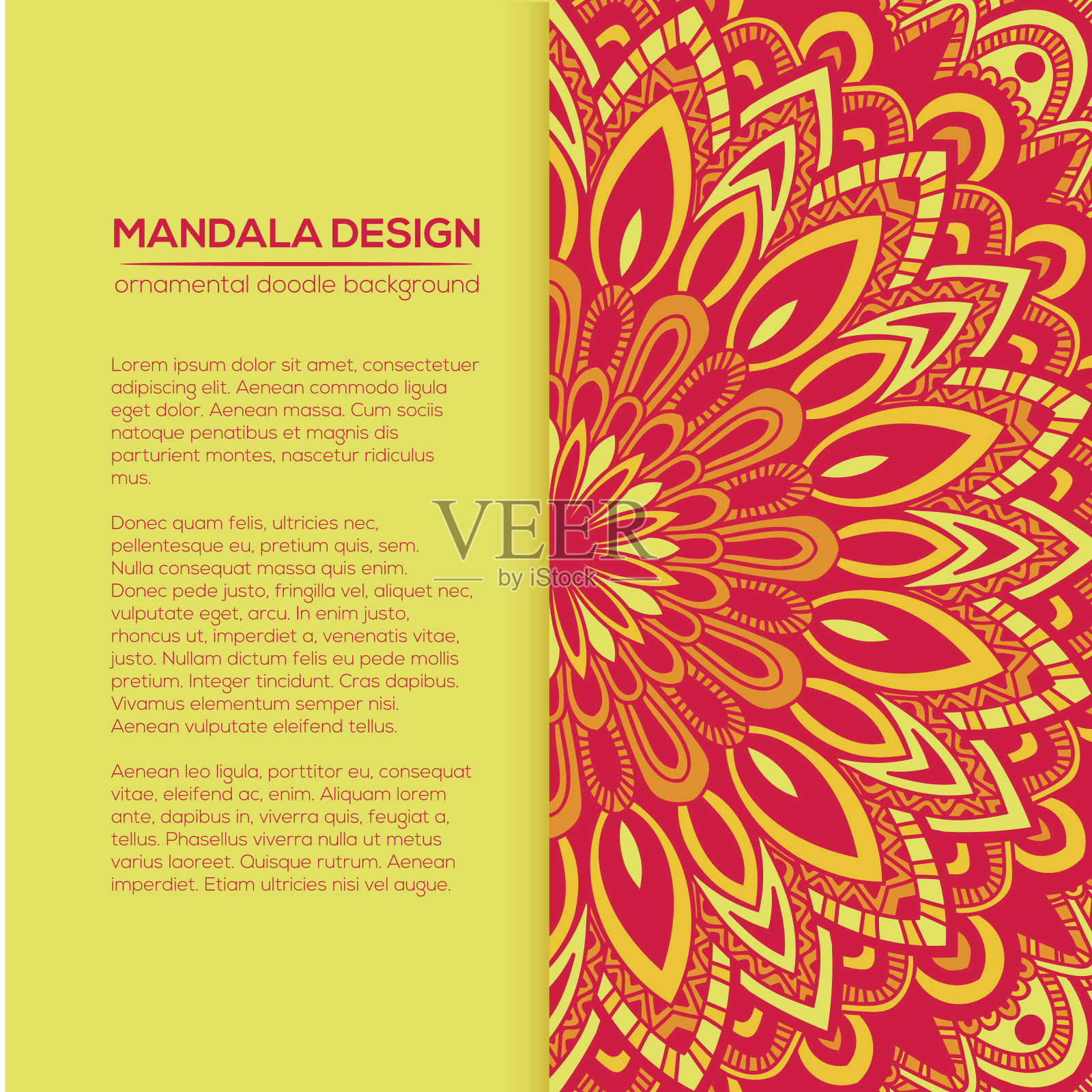 矢量曼荼罗装饰为您的设计与抽象装饰设计模板素材