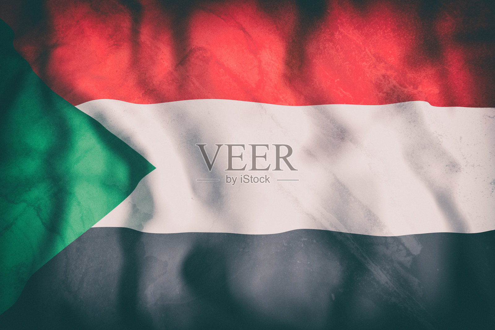 苏丹国旗挥舞着照片摄影图片