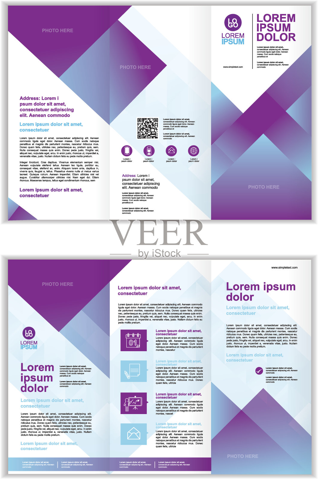 专业业务三折宣传册模板001设计模板素材