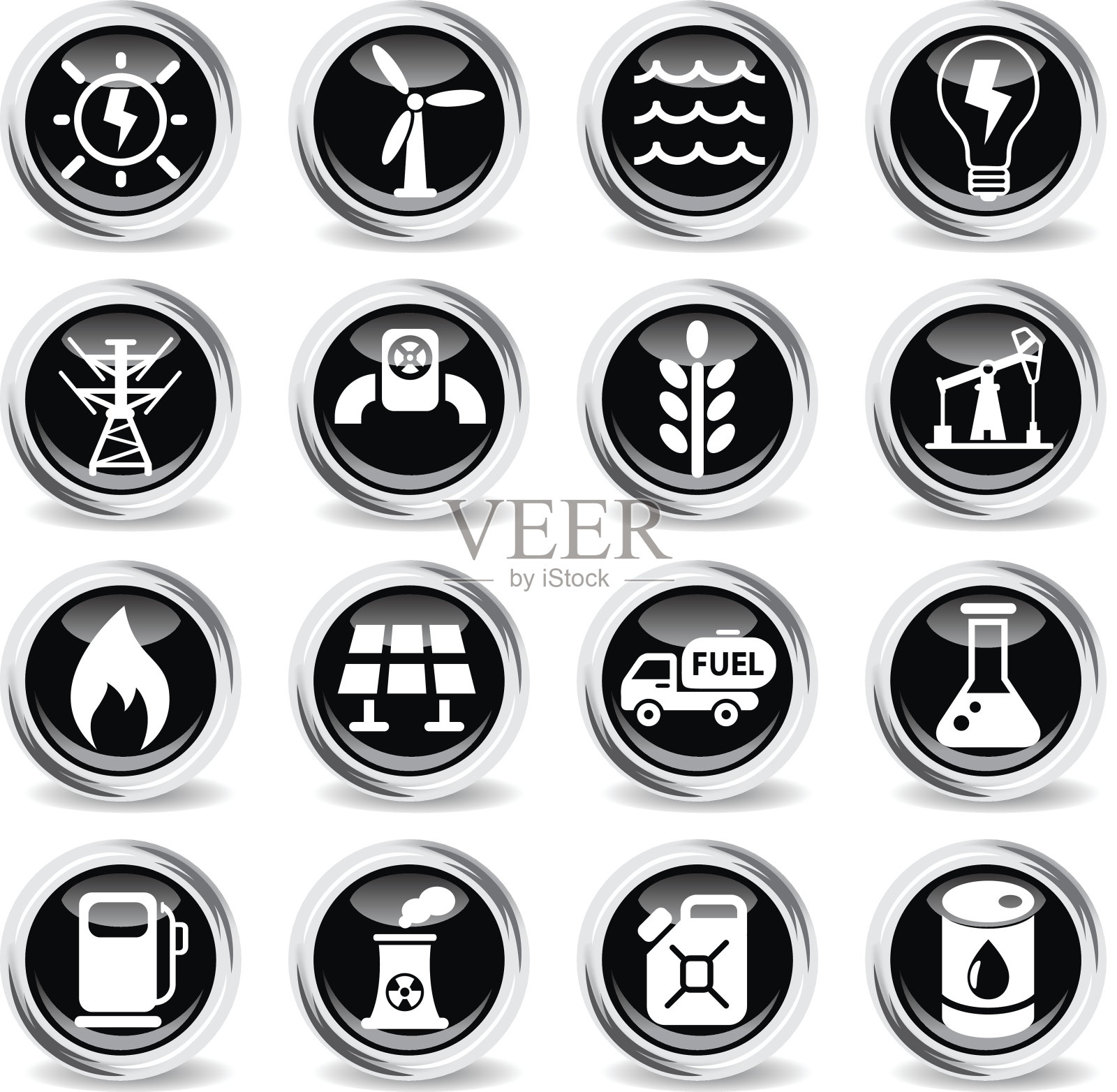 燃料和电源图标设置图标素材