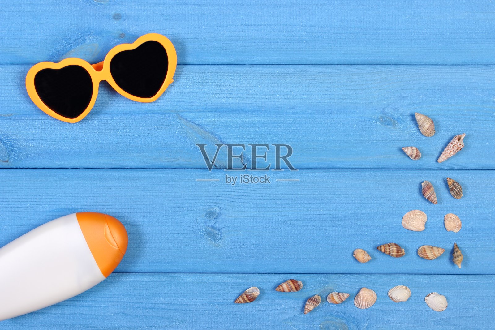 假期和夏天用的贝壳和配件照片摄影图片