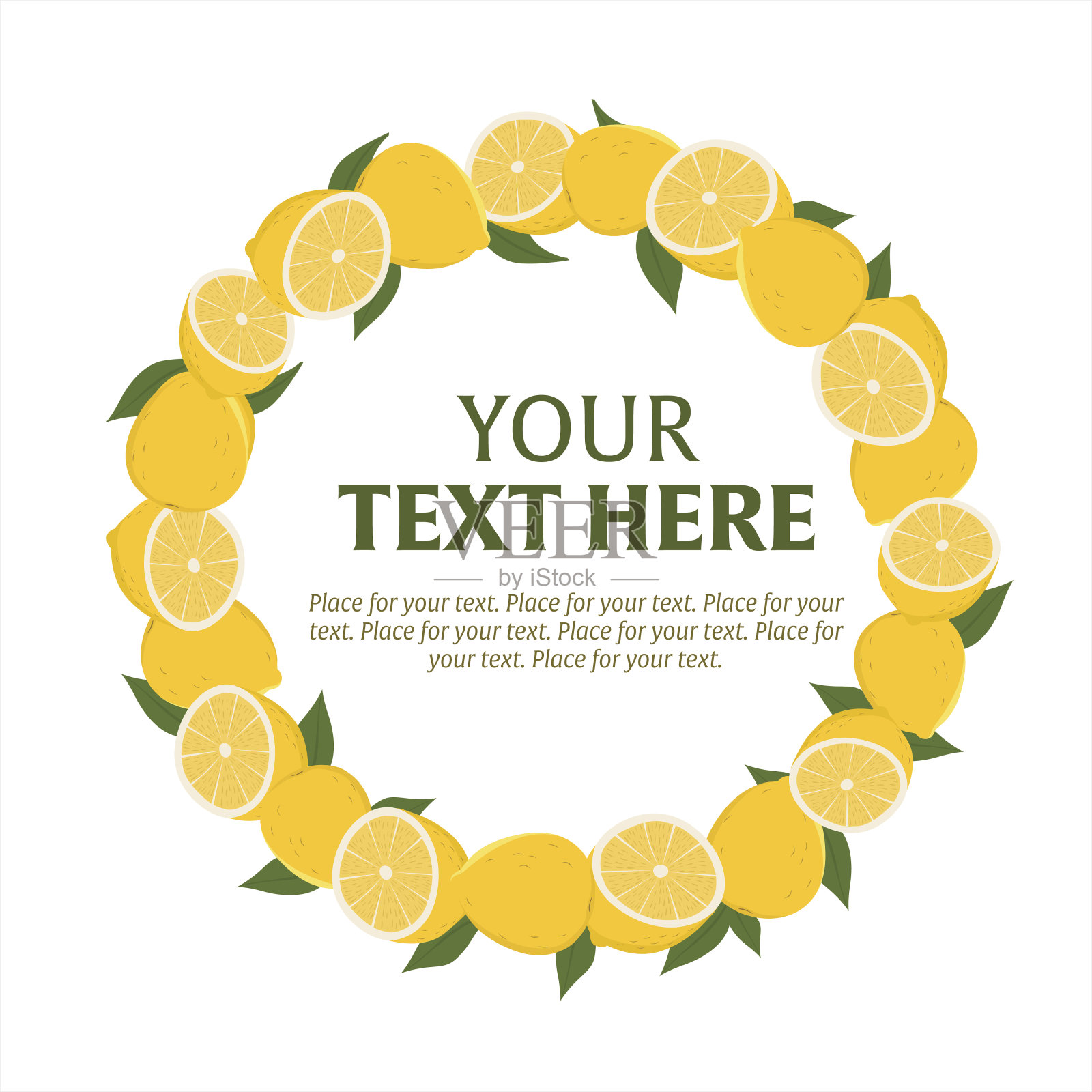 花环的水果。插画图片素材