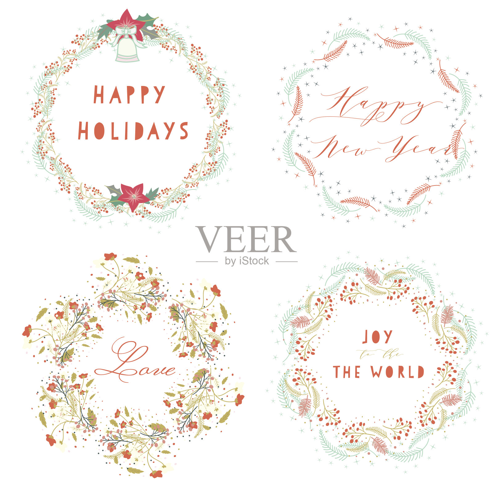 庆祝节日的花环设计模板素材