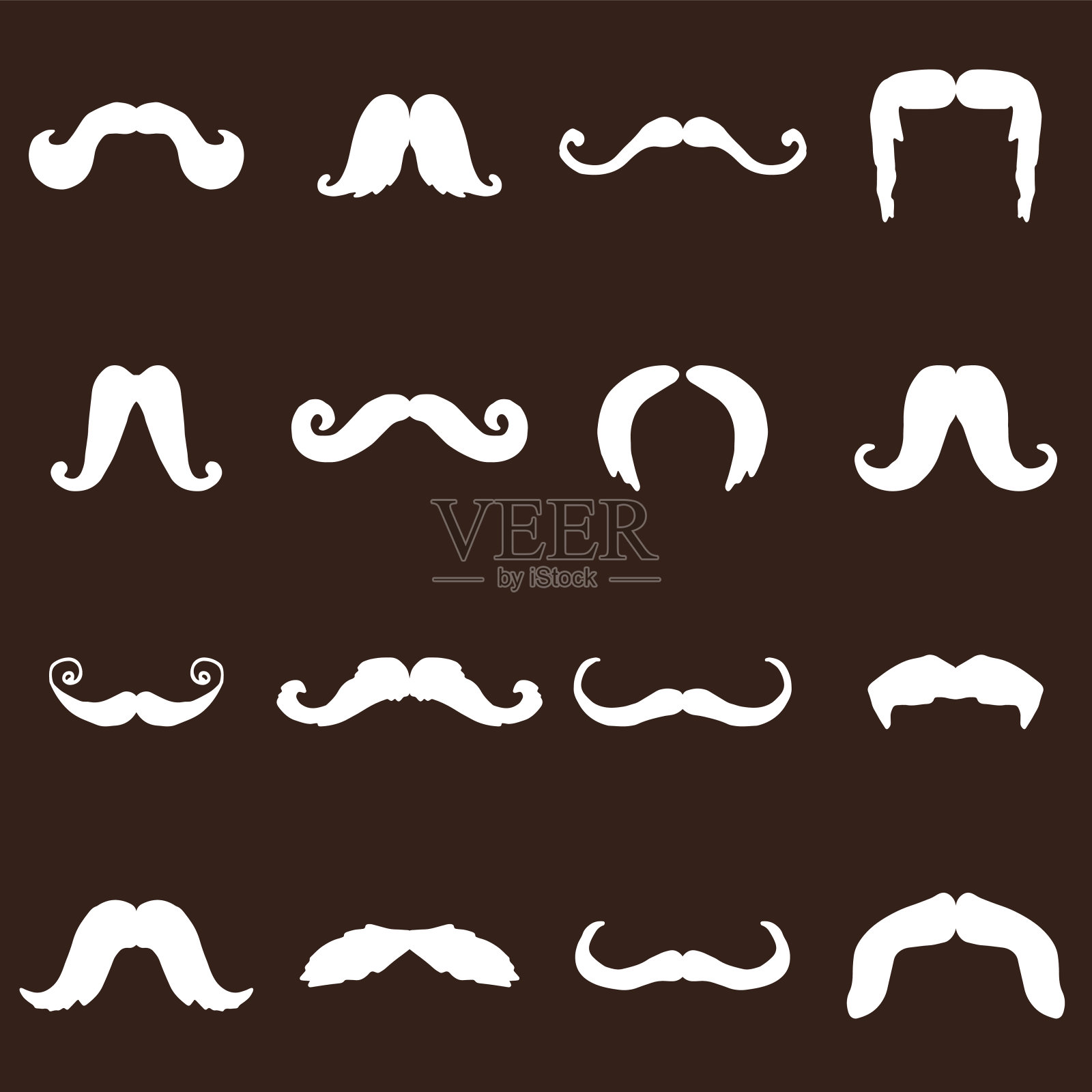 手绘胡子集插画图片素材