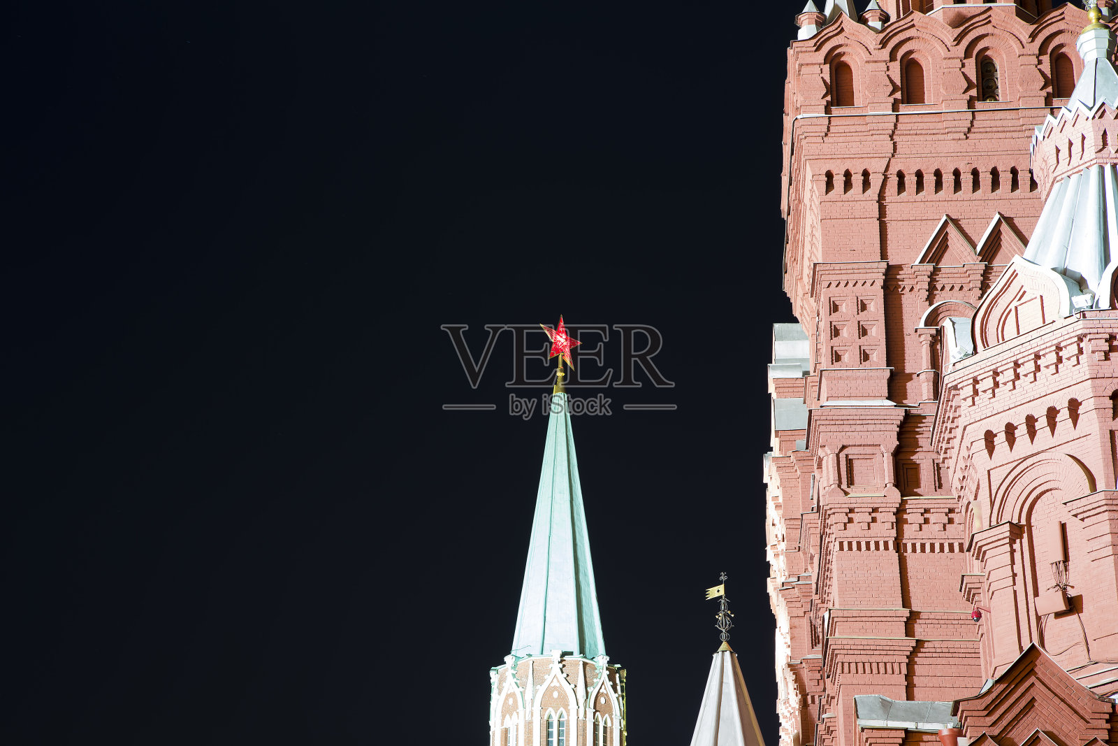 莫斯科克里姆林宫的夜晚，俄罗斯。联合国教科文组织世界遗产照片摄影图片