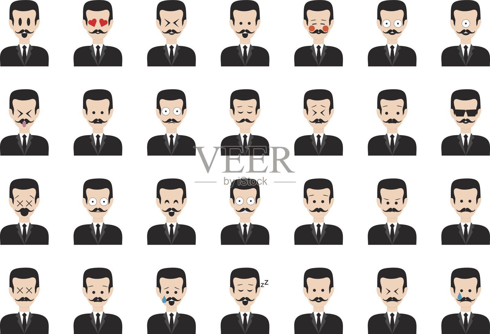 一组人的表情。插画图片素材