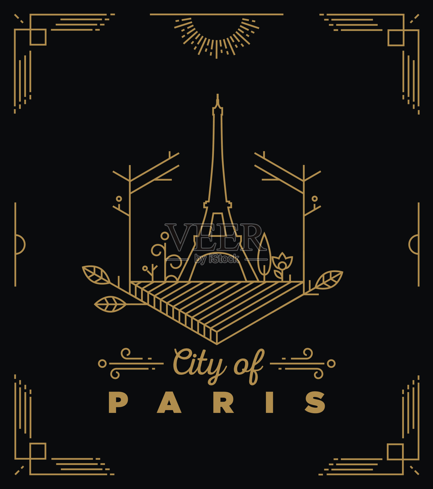 巴黎城市字母矢量设计模板插画图片素材