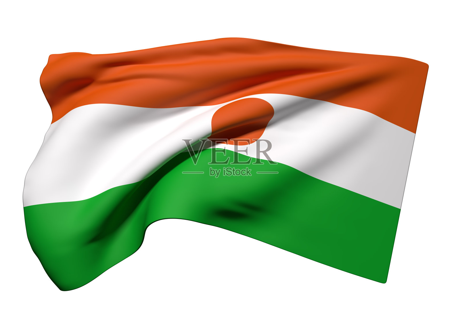 尼日尔共和国国旗飘扬照片摄影图片