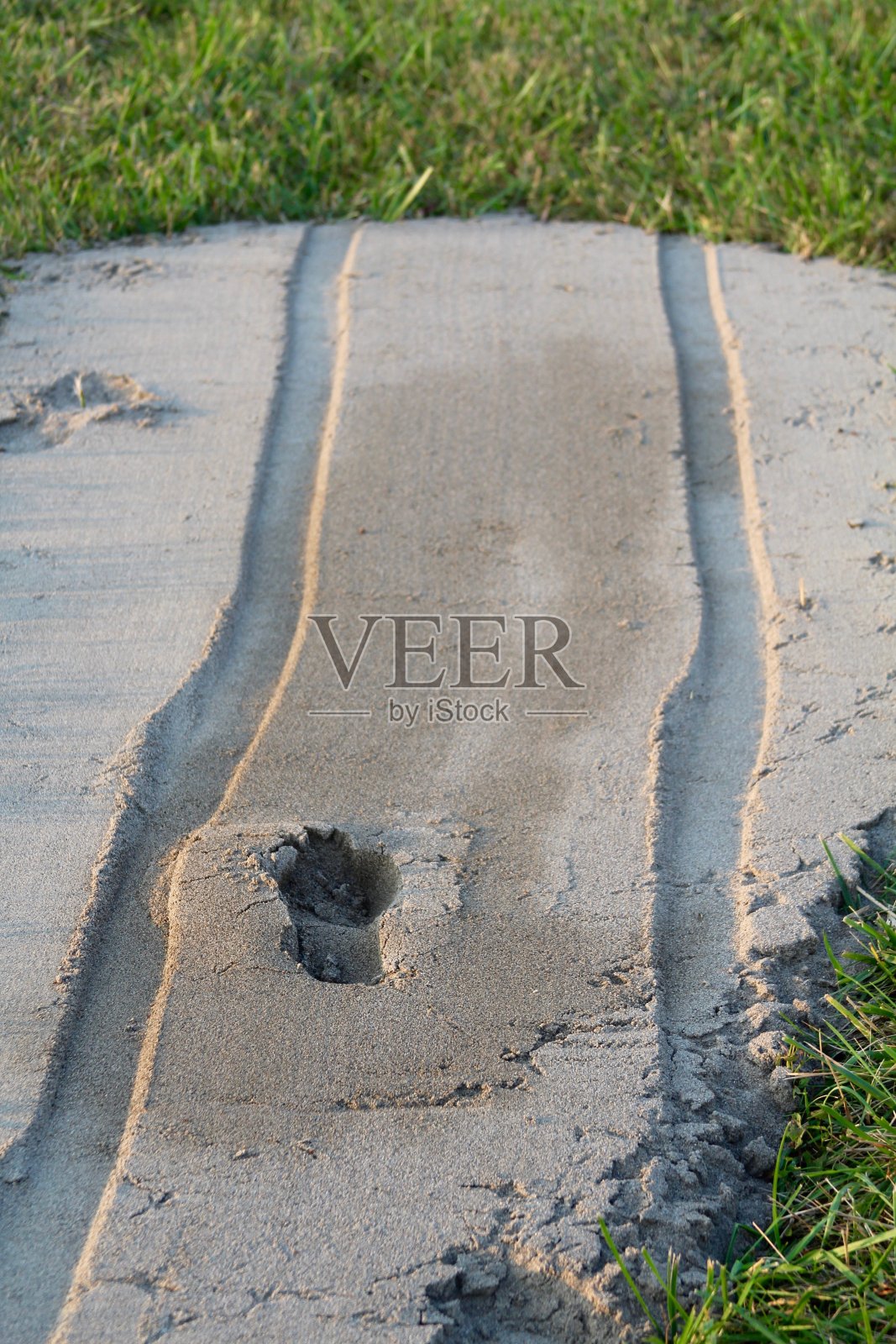 印在沙滩上照片摄影图片