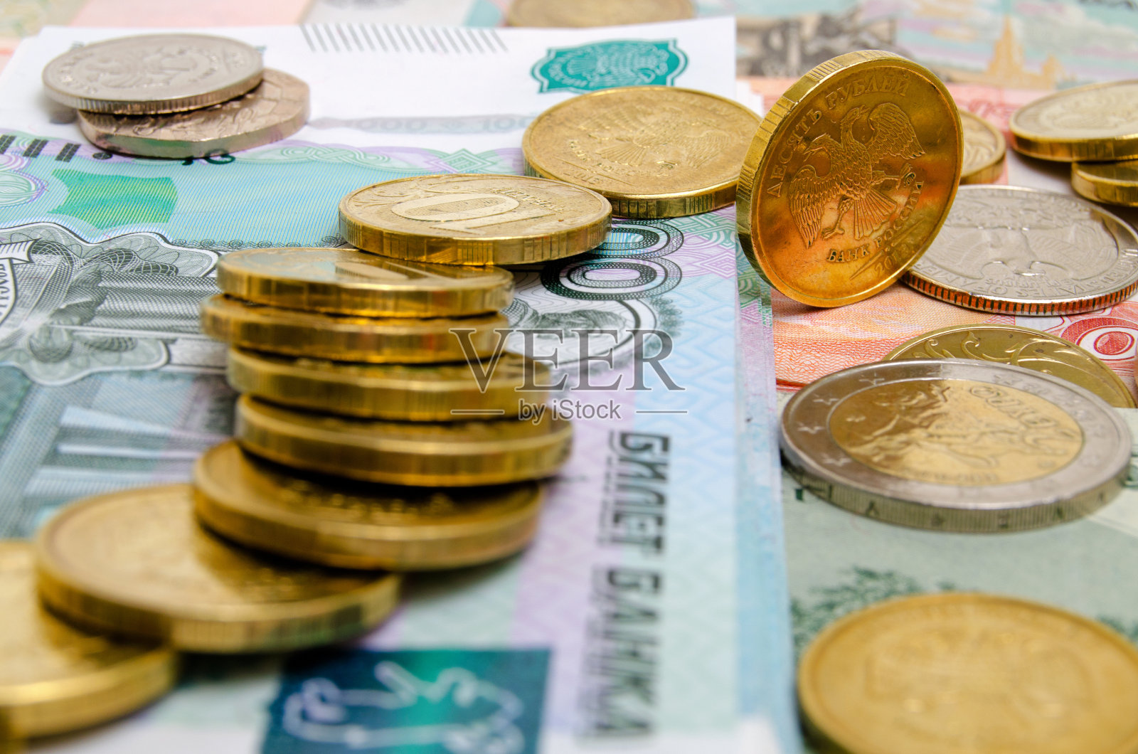 卢布汇率。照片摄影图片