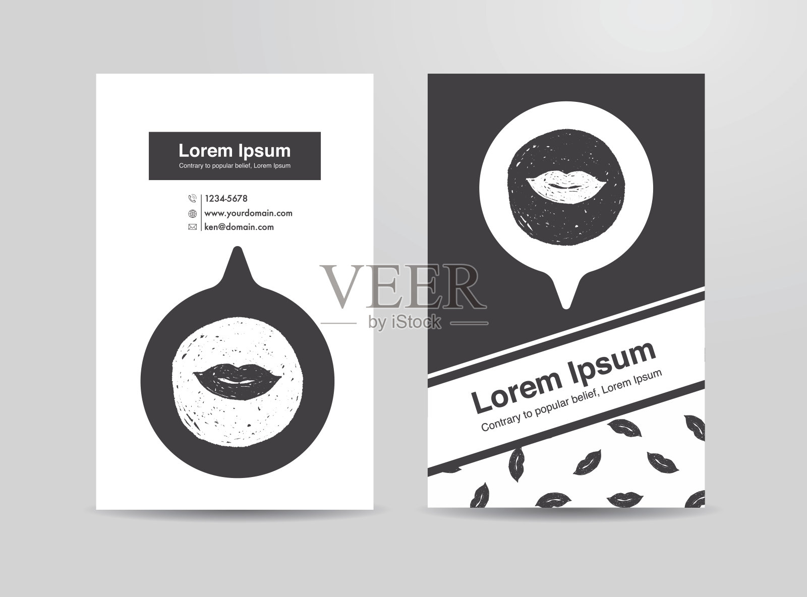 吻涂鸦设计模板素材