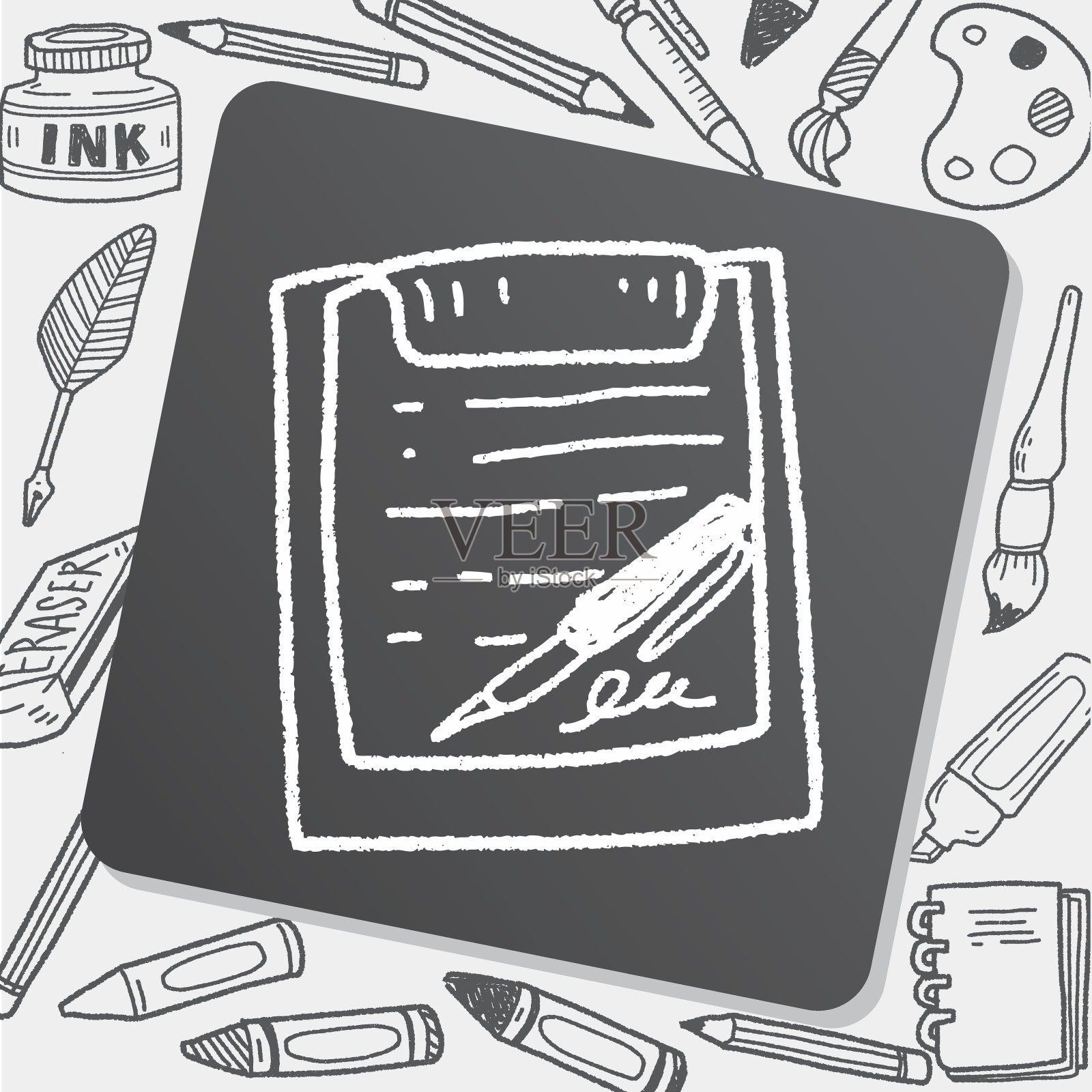 涂鸦的文档插画图片素材