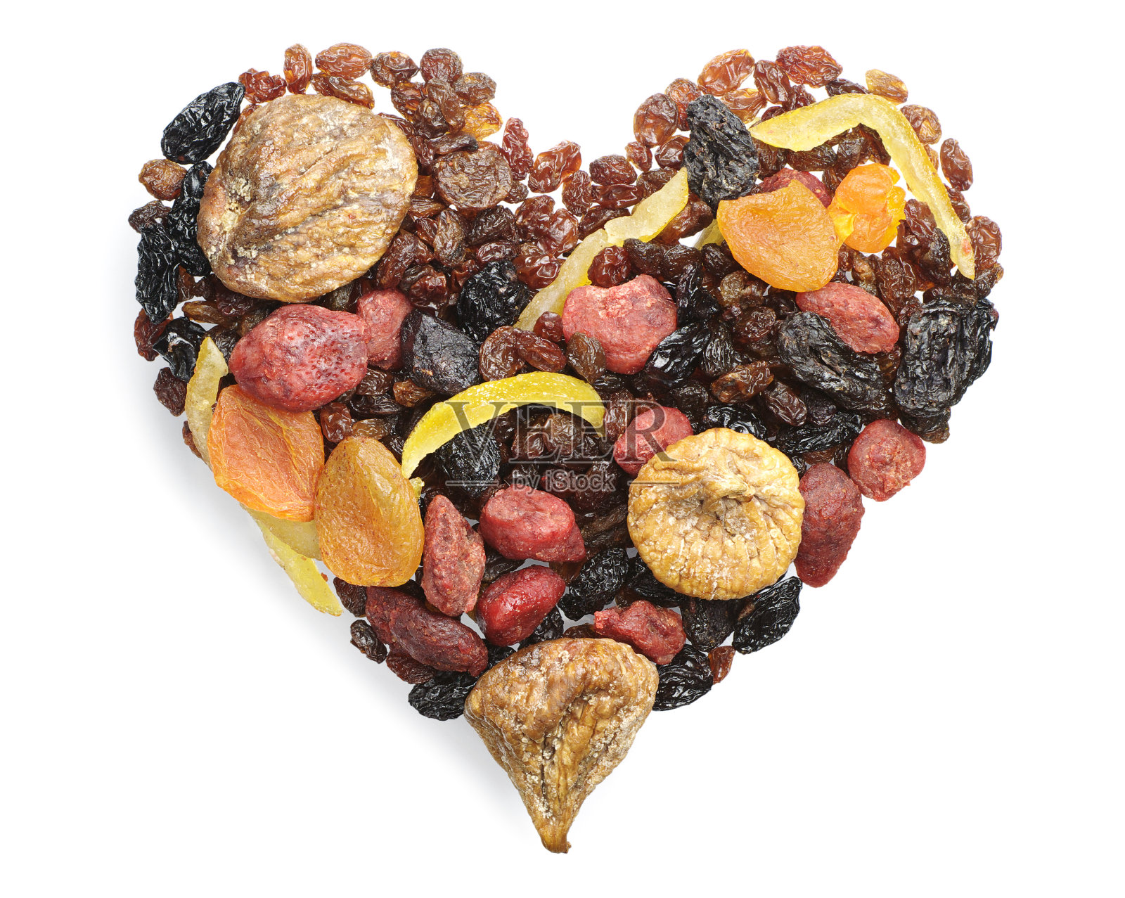 不同的心形干果照片摄影图片