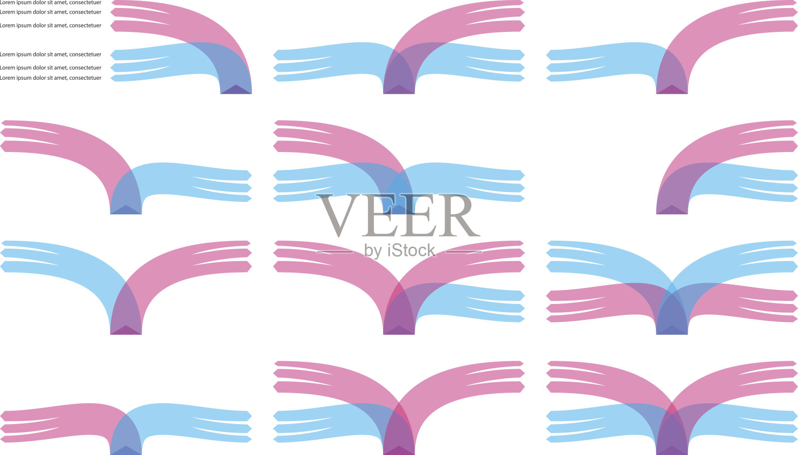 带有文本选项的箭头插画图片素材