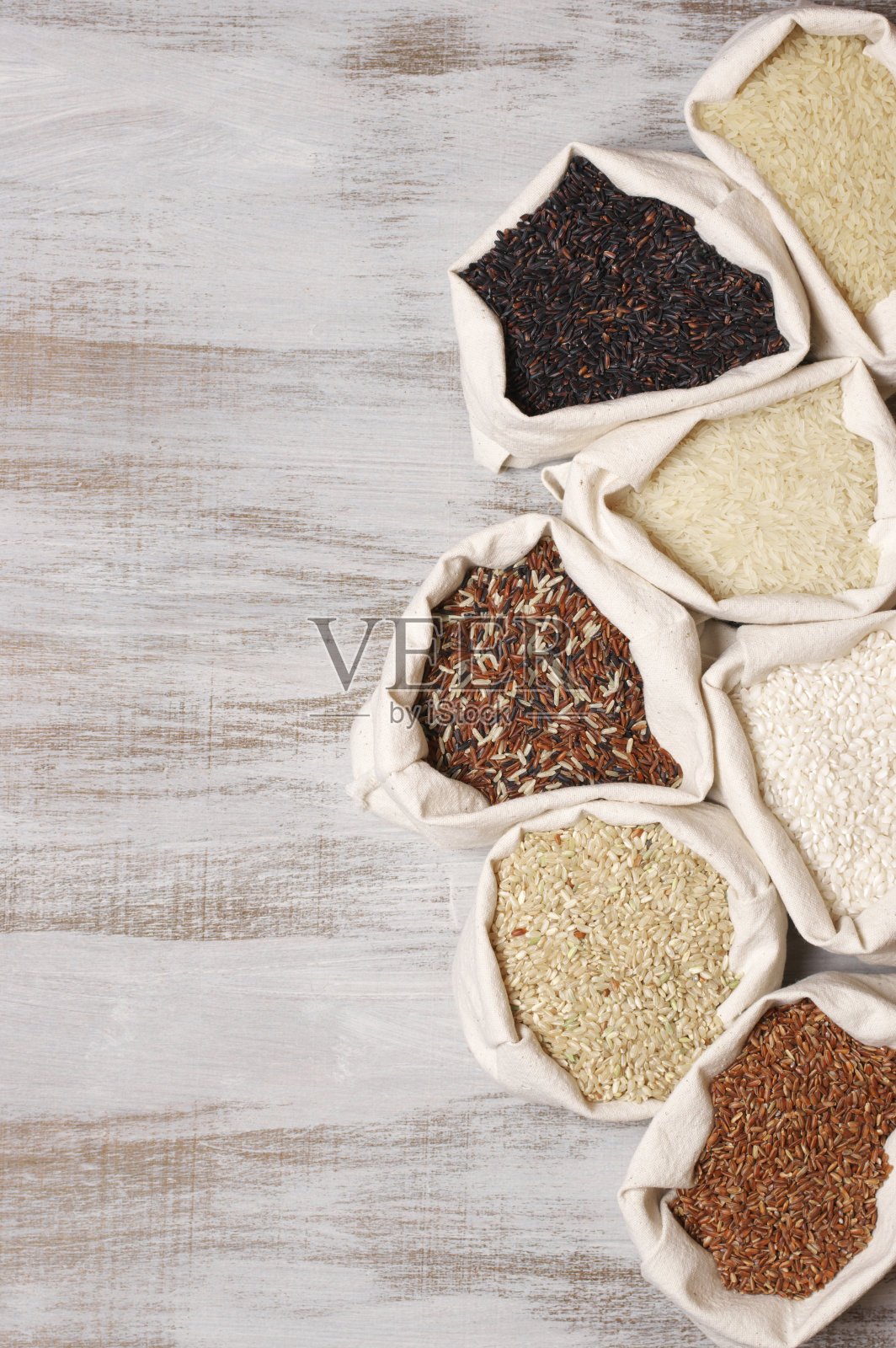 各种袋装大米照片摄影图片