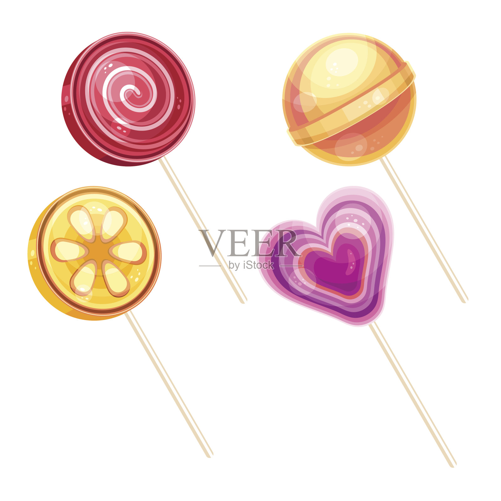 棒棒糖的矢量集设计元素图片