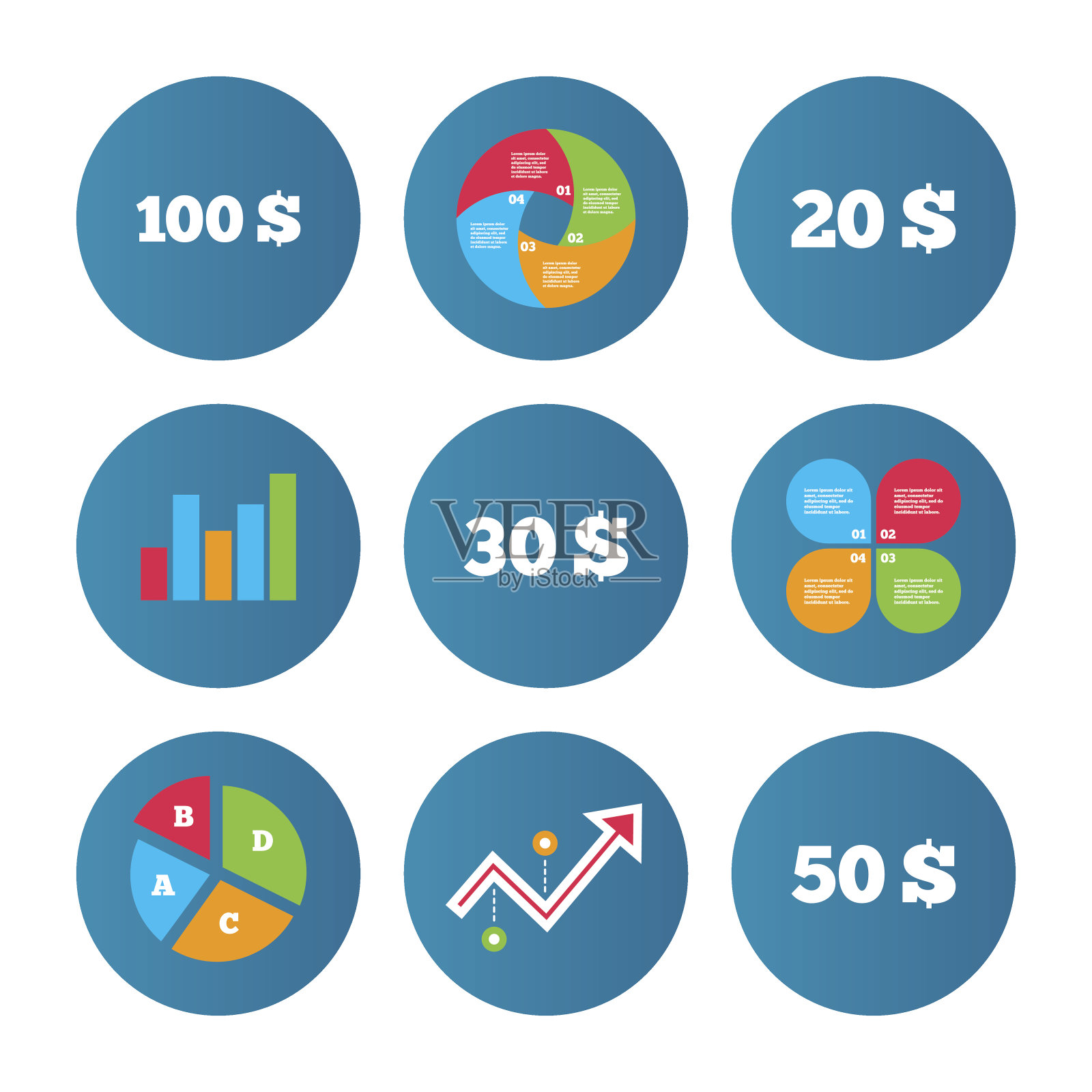 金钱在美元图标。几百,五十美元。图标素材