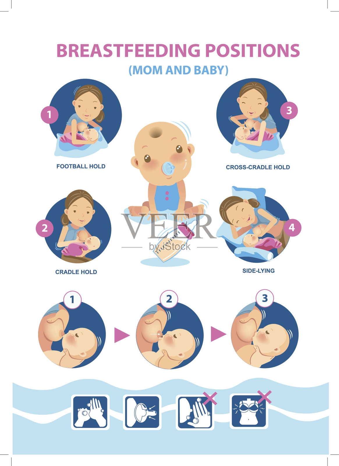 母乳喂养插画图片素材