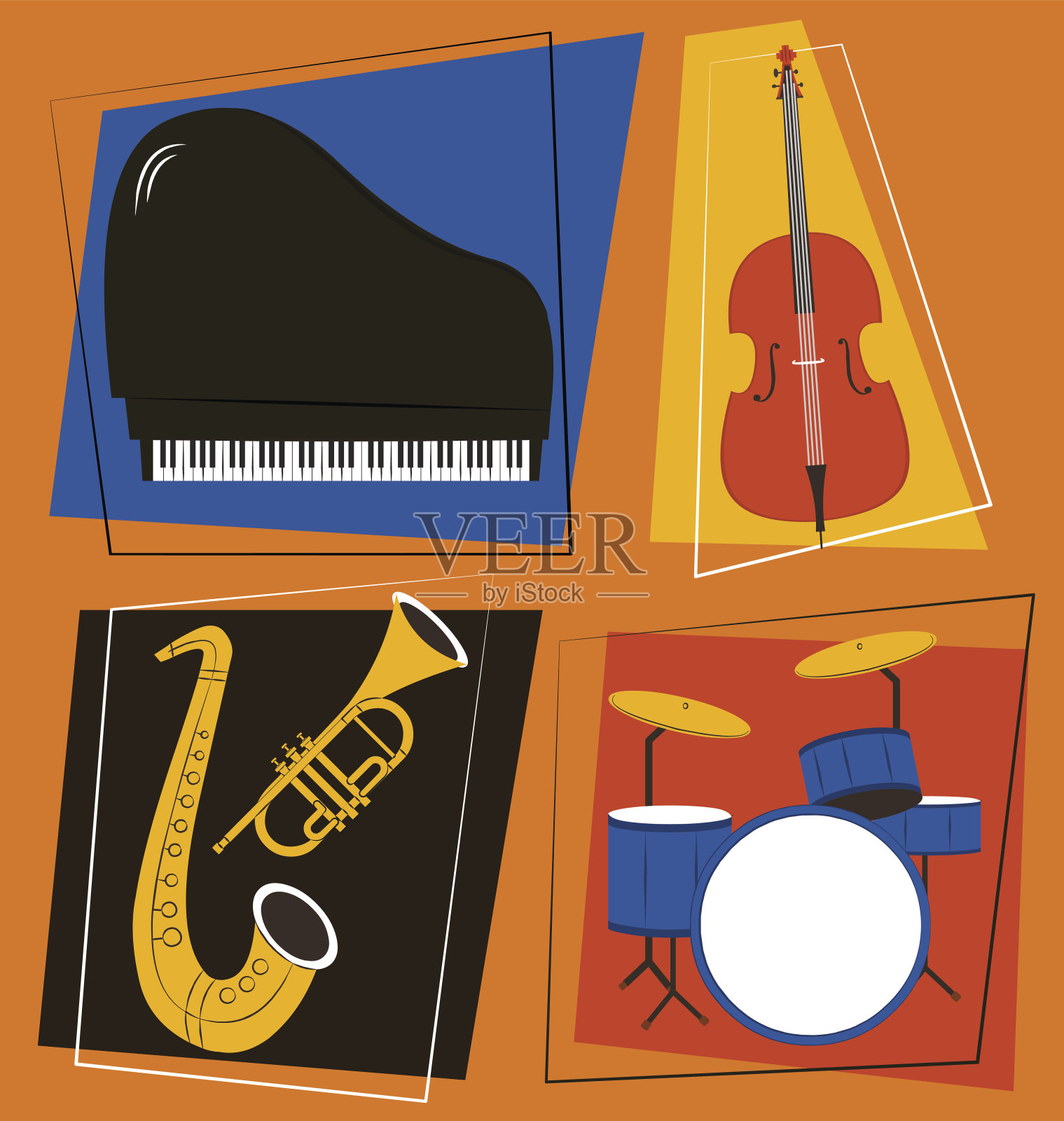 爵士乐集插画图片素材